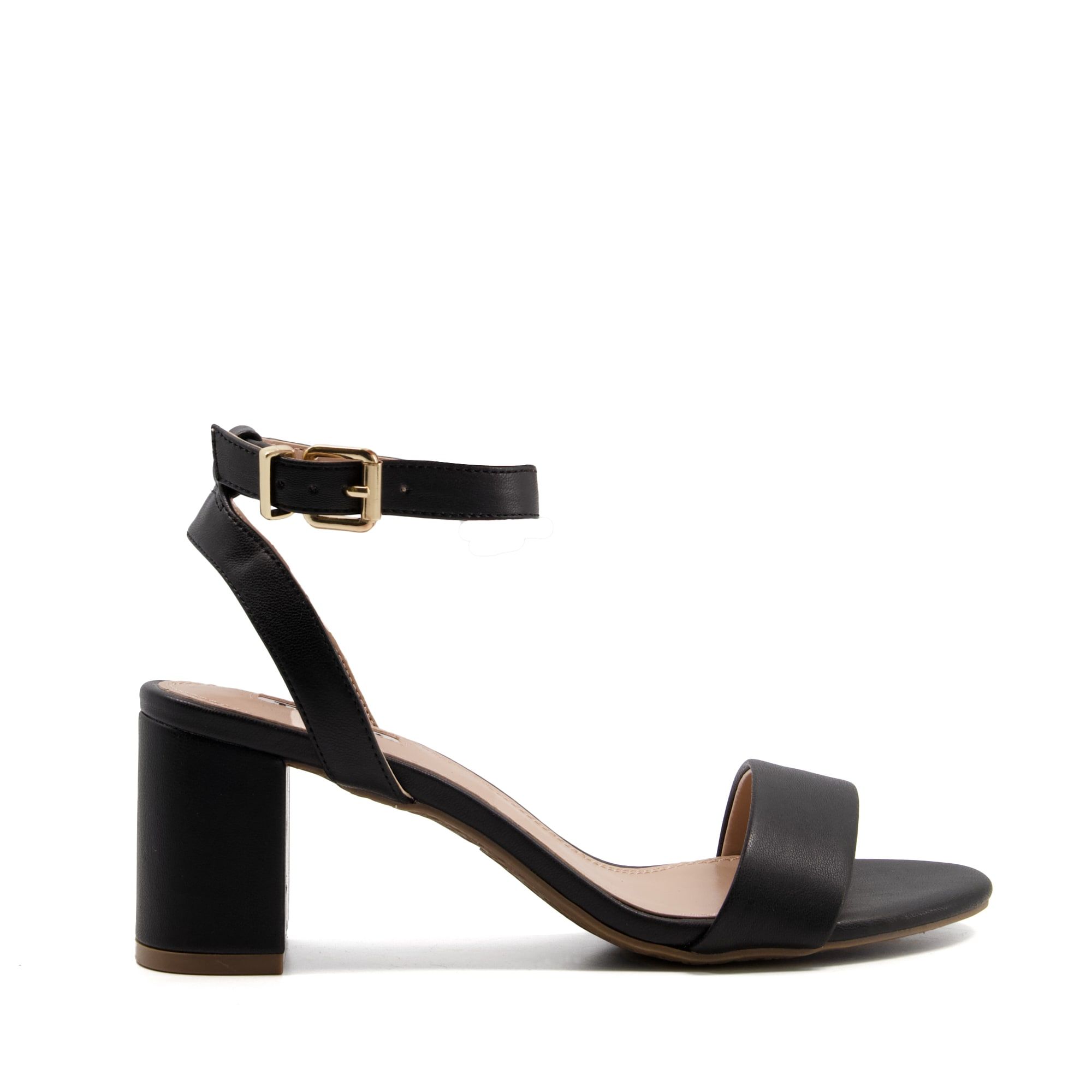 parisian black sandals with heels