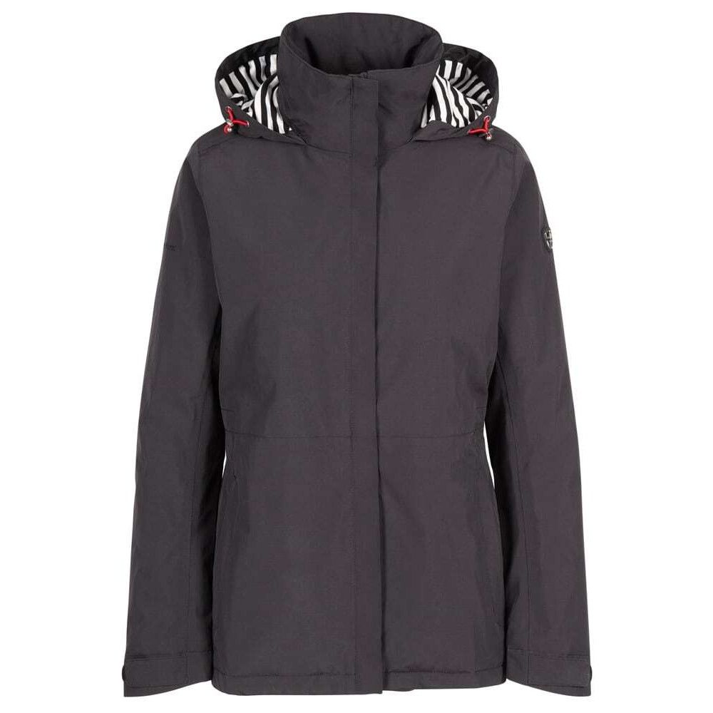 Material: Polyamide, PU Coating. Lining: Striped. Fabric: Tallan. Design: Logo. Padded, Storm Flap. Fabric Technology: TP75, Water Resistant. Cuff: Adjustable. Neckline: Hooded, Standing Collar. Sleeve-Type: Long-Sleeved. Hood Features: Adjustable, Drawcord, Grown On Hood. Pockets: 2 Zip Pockets. Fastening: Full Zip. Hem: Drawcord.