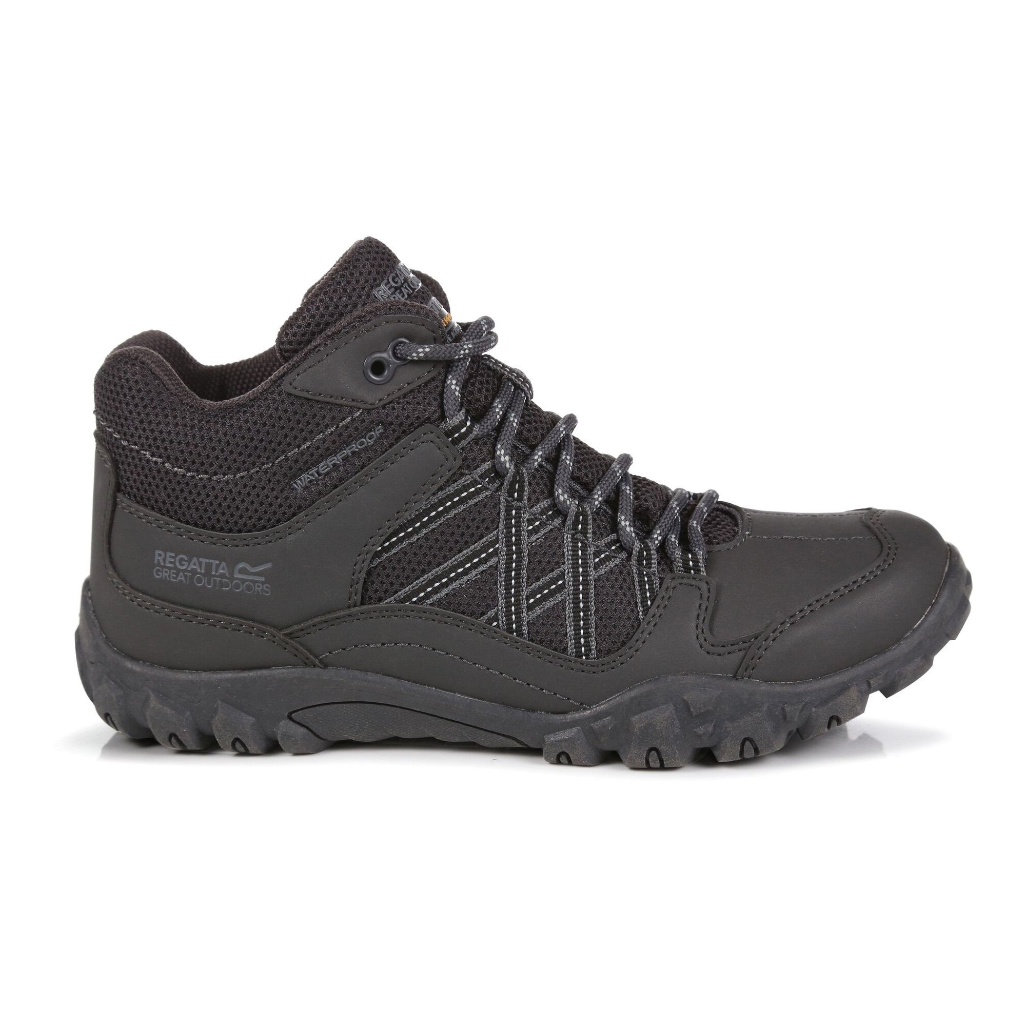 Material: PU nubuck: 100%. Hydropel water resistant technology. Isotex waterproof footwear. Seam sealed with internal membrane bootee liner. PU nubuck and breathable mesh upper. Deep padded neoprene collar and mesh tongue. Rubberised toe and heel bumpers. EVA comfort footbed. Stabilising shank technology for underfoot protection and to reduce foot fatigue. Lightweight low profile rubber outsole. Great grip and hardwearing.