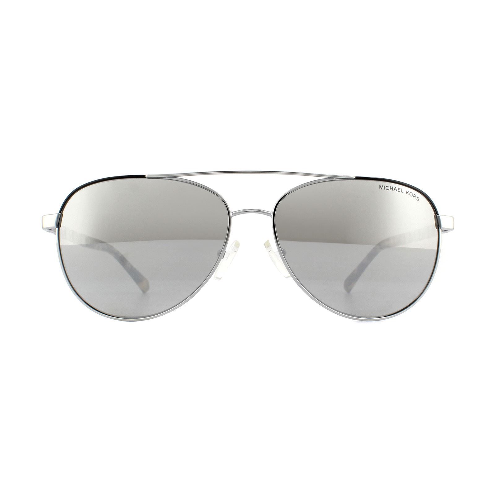 Michael Kors Aviator Womens Silver Silver Mirror Sunglasses