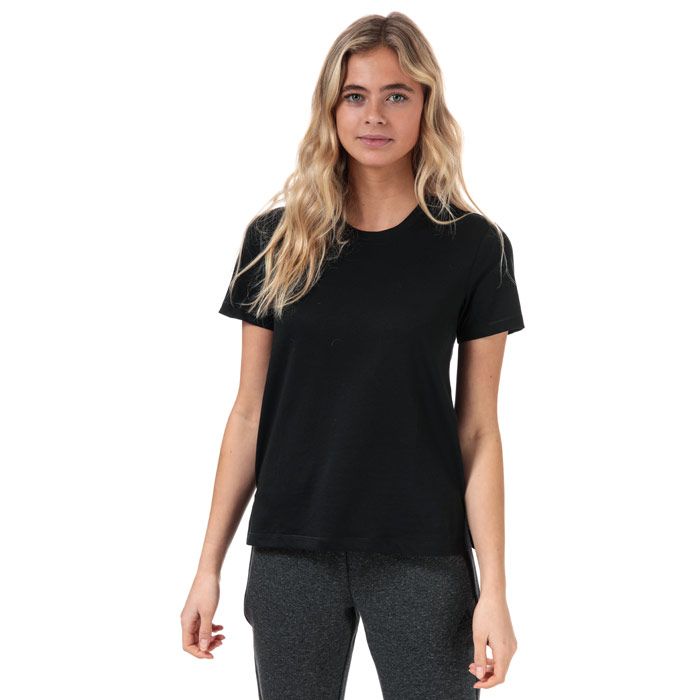 Womens adidas Go-To T-Shirt in black - white.<BR><BR>- Moisture-absorbing AEROREADY fabric sweeps sweat away from your skin.<BR>- Crew neck.<BR>- Short sleeves.<BR>- Soft  lightweight feel.<BR>- Droptail hem with side slits.<BR>- Large adidas Badge of Sport printed on reverse.<BR>- Regular fit.<BR>- 65% Recycled polyester  35% Cotton.  Machine washable.<BR>- Ref: FL2341
