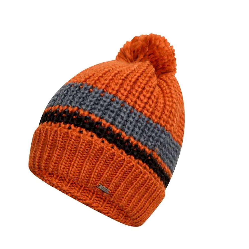 Material: Acrylic. Lining: Fleece, Soft. Design: Logo. Bobble, Ribbed, Turned Up Cuff. Sustainability: Made from Recycled Materials.