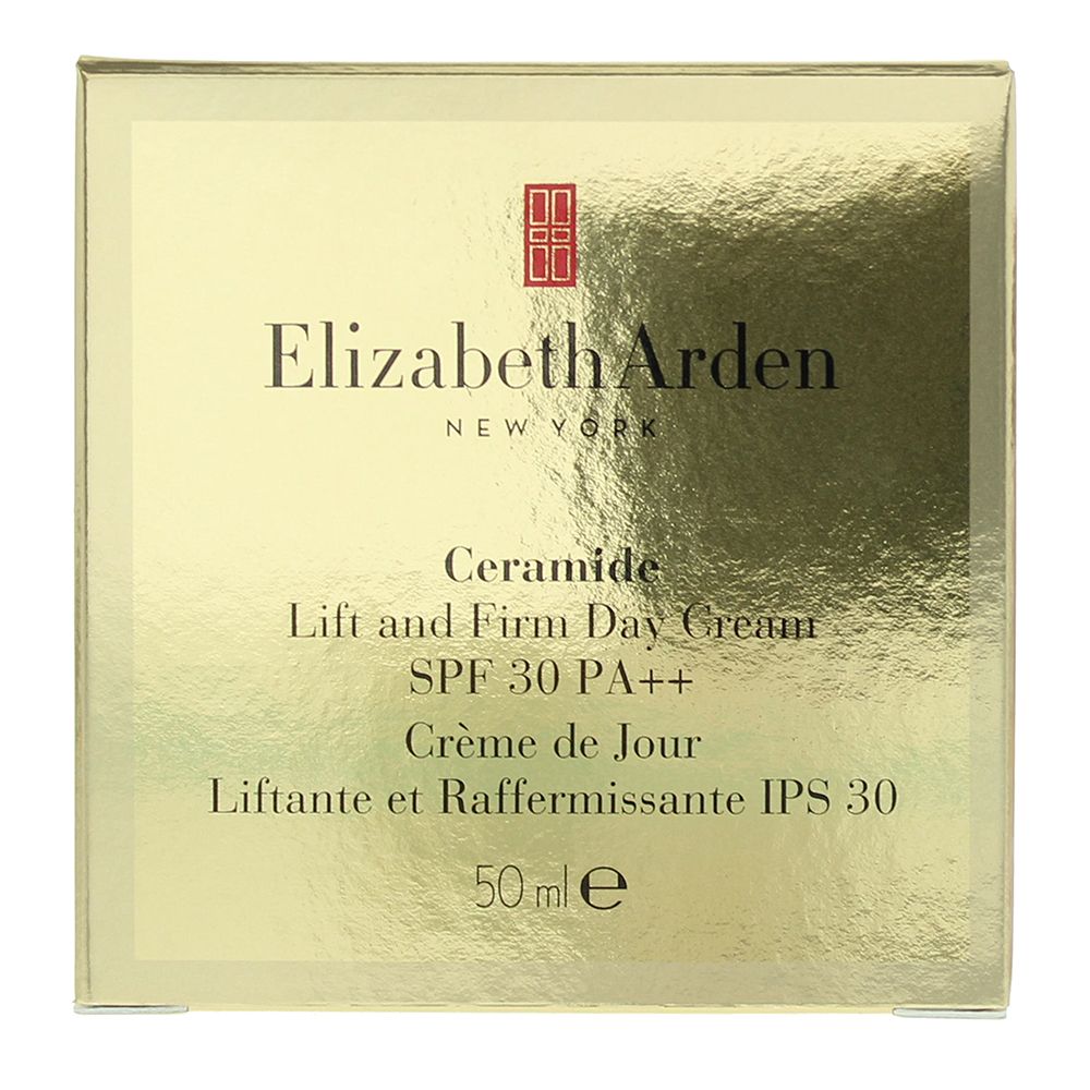 Elizabeth Arden Ceramide Lift And Firm Day Cream is a fabulous antiaging moisturiser that reduces the appearance of wrinkles and lines provides intense longlasting moisture and makes skin appear lifted sleeker brighter and younger looking. Added sunscreen helps to protect from the aging effects of the sun.