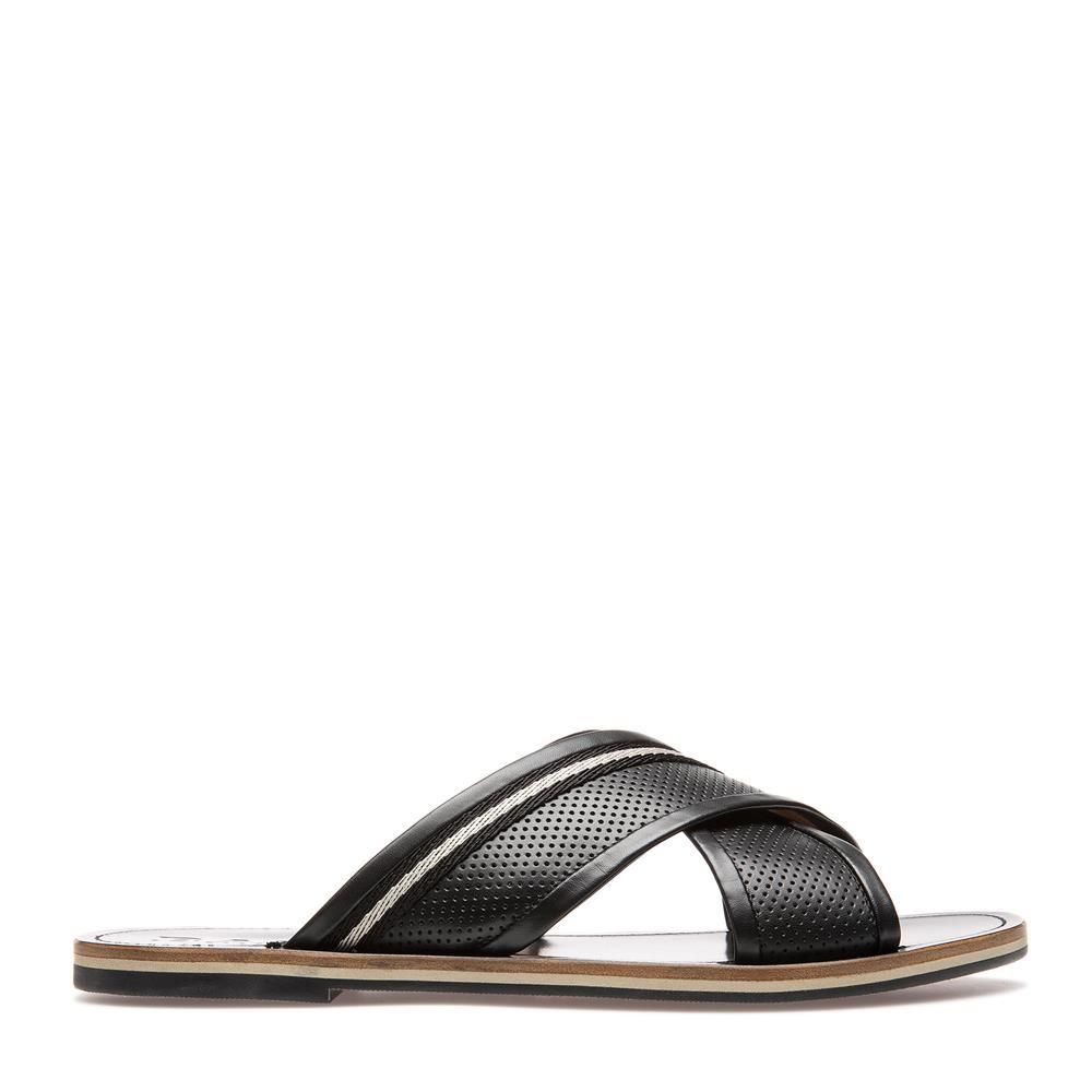 Bally Mens Leather Sandals in Black