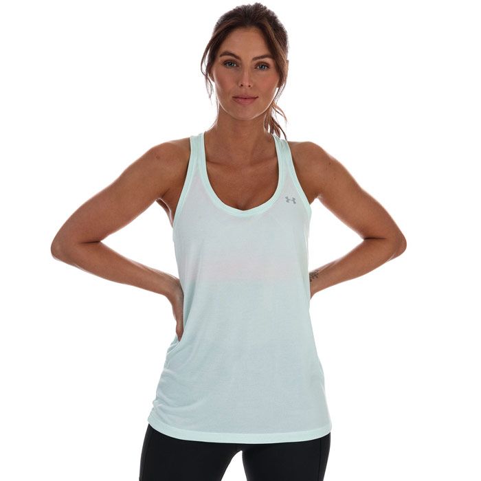 Womens Under Armour Tech Twist Tank in light blue.- 4-way stretch construction moves better in every direction.- Sleeveless.- Amazingly light UA Tech™ fabric delivers a soft feel with classic UA performance.- Signature Moisture Transport System wicks sweat to keep you dry & light.- Lightweight stretch construction improves mobility for full range of motion.- Classic racer-back design.- 100% Polyester. Machine washable.- Ref: 1275487403