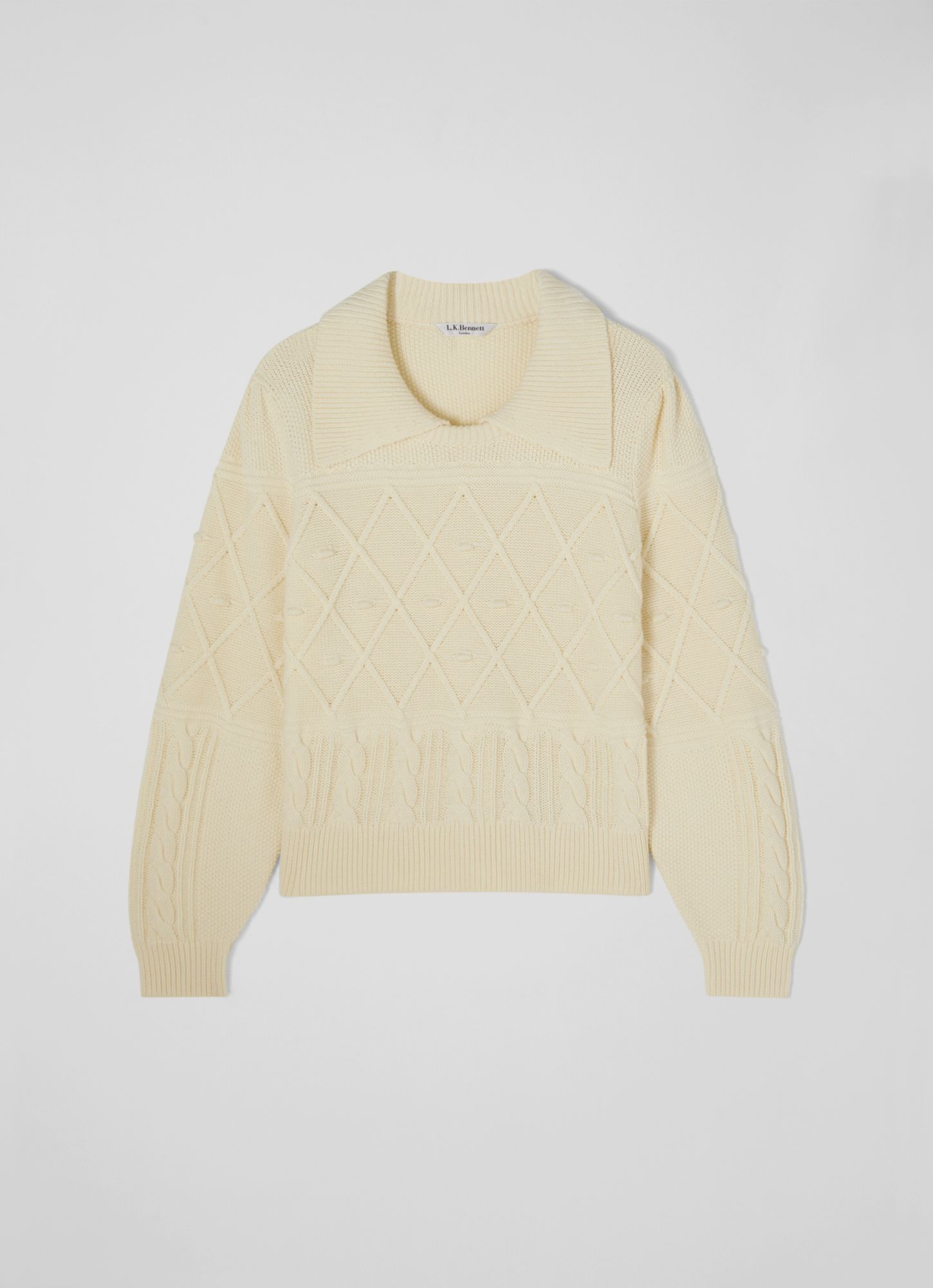 LK Bennett Jean Knitted Top, Cream