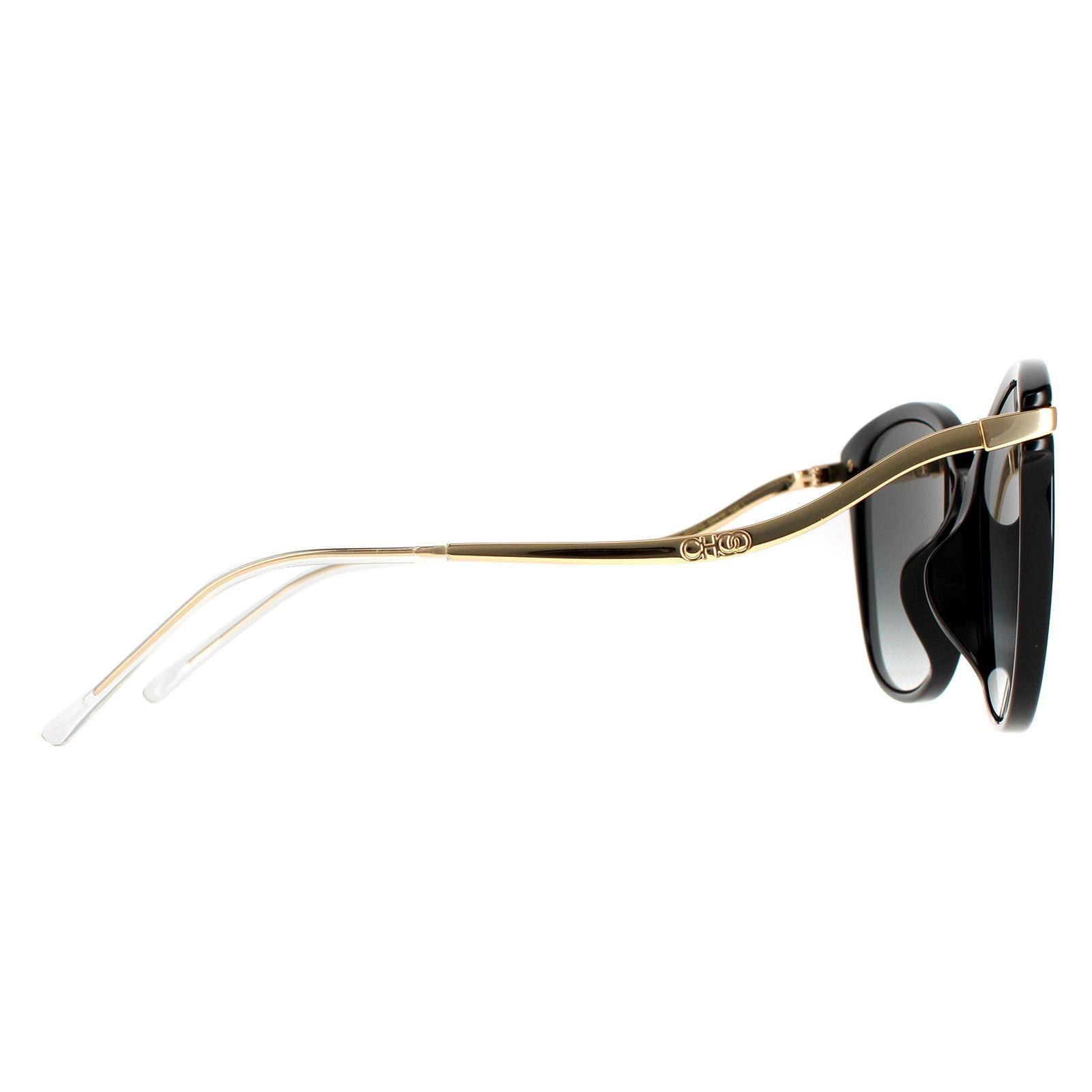 Jimmy Choo CatEye Womens Black Grey Gradient Gold Mirror Peg/F/S  Jimmy Choo are a cat eye style crafted from lightweight acetate. The Jimmy Choo logo is engraved into the wavy designed temples for brand authenticity