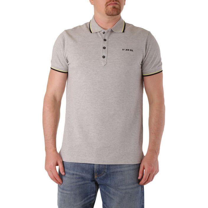 Brand: Diesel Gender: Men Type: Polo Season: Spring/Summer  PRODUCT DETAIL • Color: grey • Pattern: plain • Fastening: buttons • Sleeves: short • Collar: classic  COMPOSITION AND MATERIAL • Composition: -100% cotton  •  Washing: machine wash at 30°. collar:collar