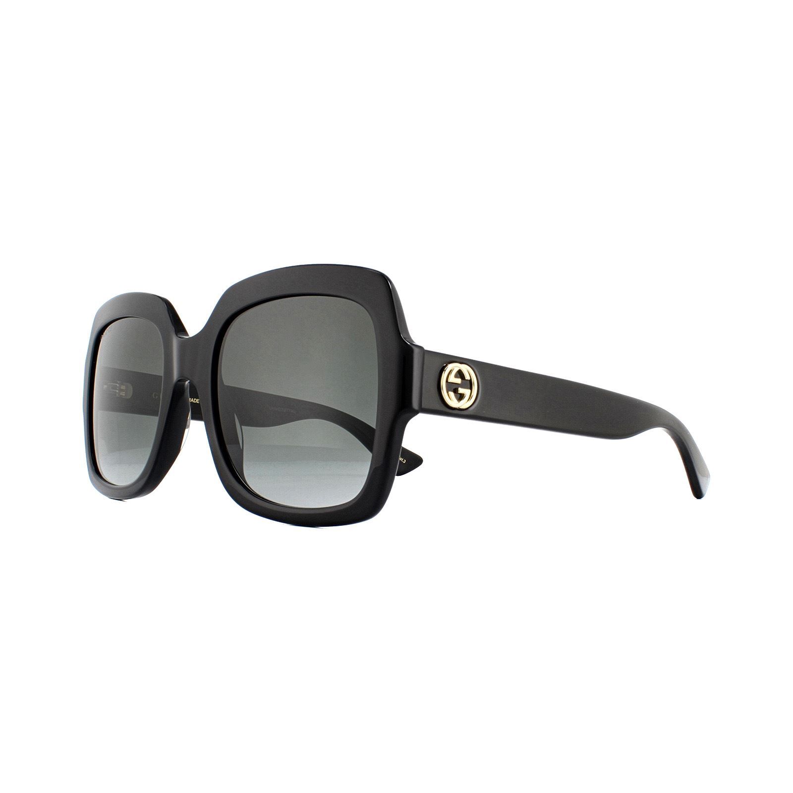 Gucci Square Womens Black Grey Gradient Sunglasses GG0036SN