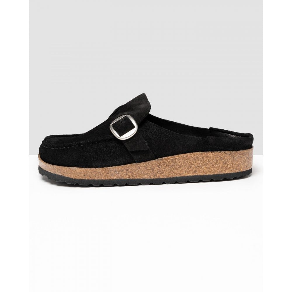 women's buckley suede buckle detail clogs