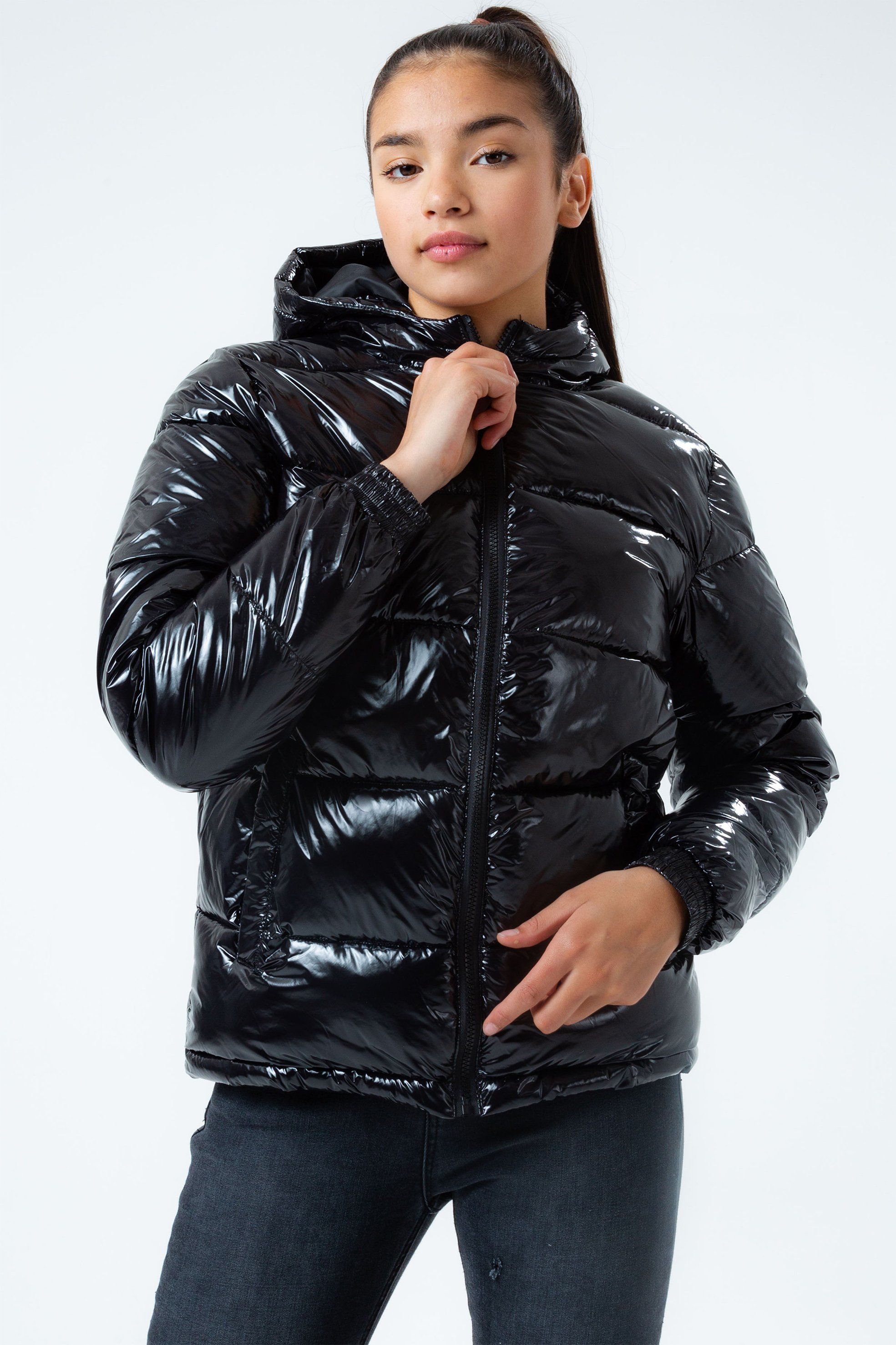 Hype Hype Padded Jacket Boys Puffer Lightweight Coat Top Full Length Sleeve Zip 
