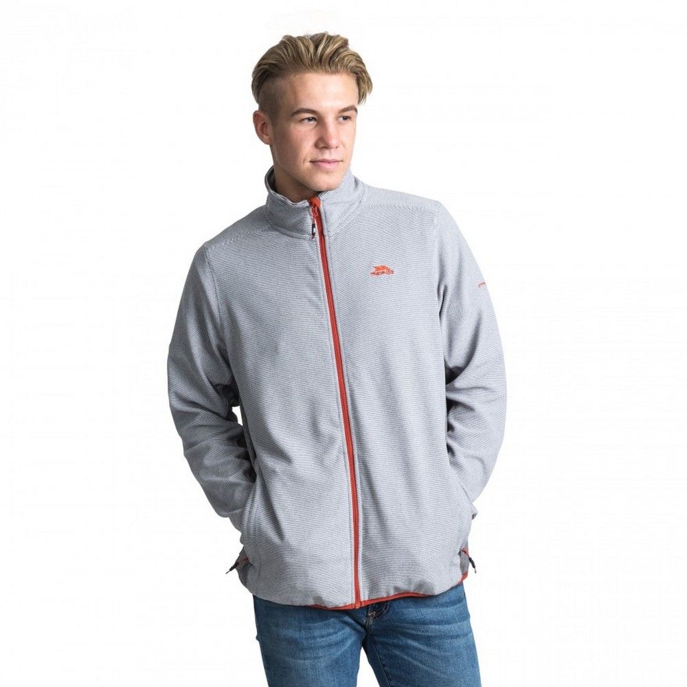 Textured fleece. 2 zip pockets. Reversed contrast side panels. Contrast low profile zip. Contrast coverstitch detail. Contrast binding at hem and cuffs. Airtrap. 220gsm. 95% Polyester, 5% Elastane. Trespass Mens Chest Sizing (approx): S - 35-37in/89-94cm, M - 38-40in/96.5-101.5cm, L - 41-43in/104-109cm, XL - 44-46in/111.5-117cm, XXL - 46-48in/117-122cm, 3XL - 48-50in/122-127cm.