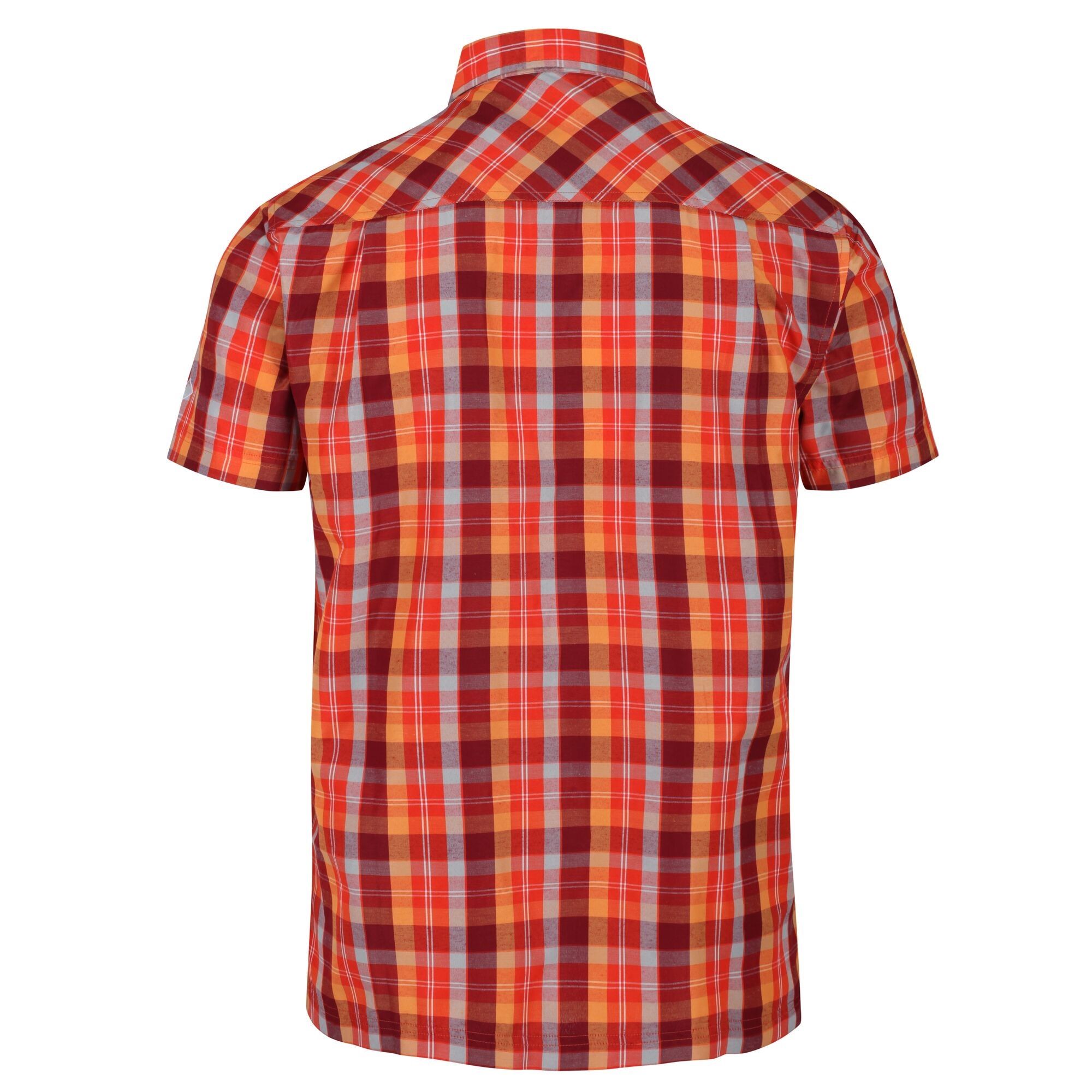Material: 100% Polyester. Good wicking performance. Quick drying. 1 chest pocket.