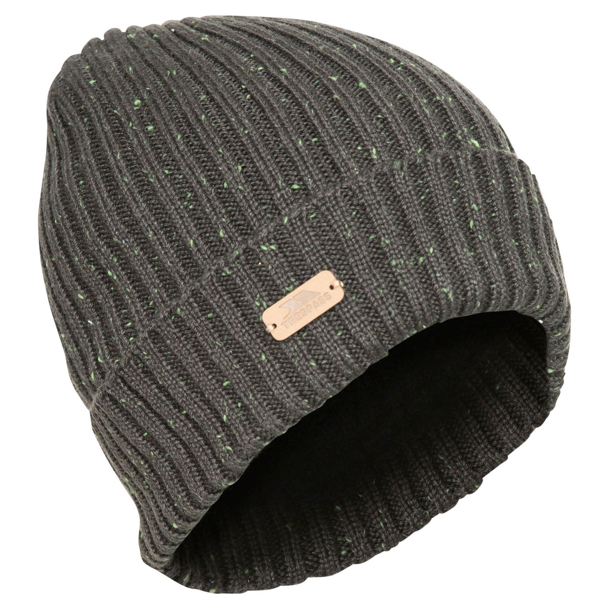 Outer: 100% Acrylic, Lining: 100% Polyamide. Knitted slouch hat. Soft chenille lining. Leatherette badge.