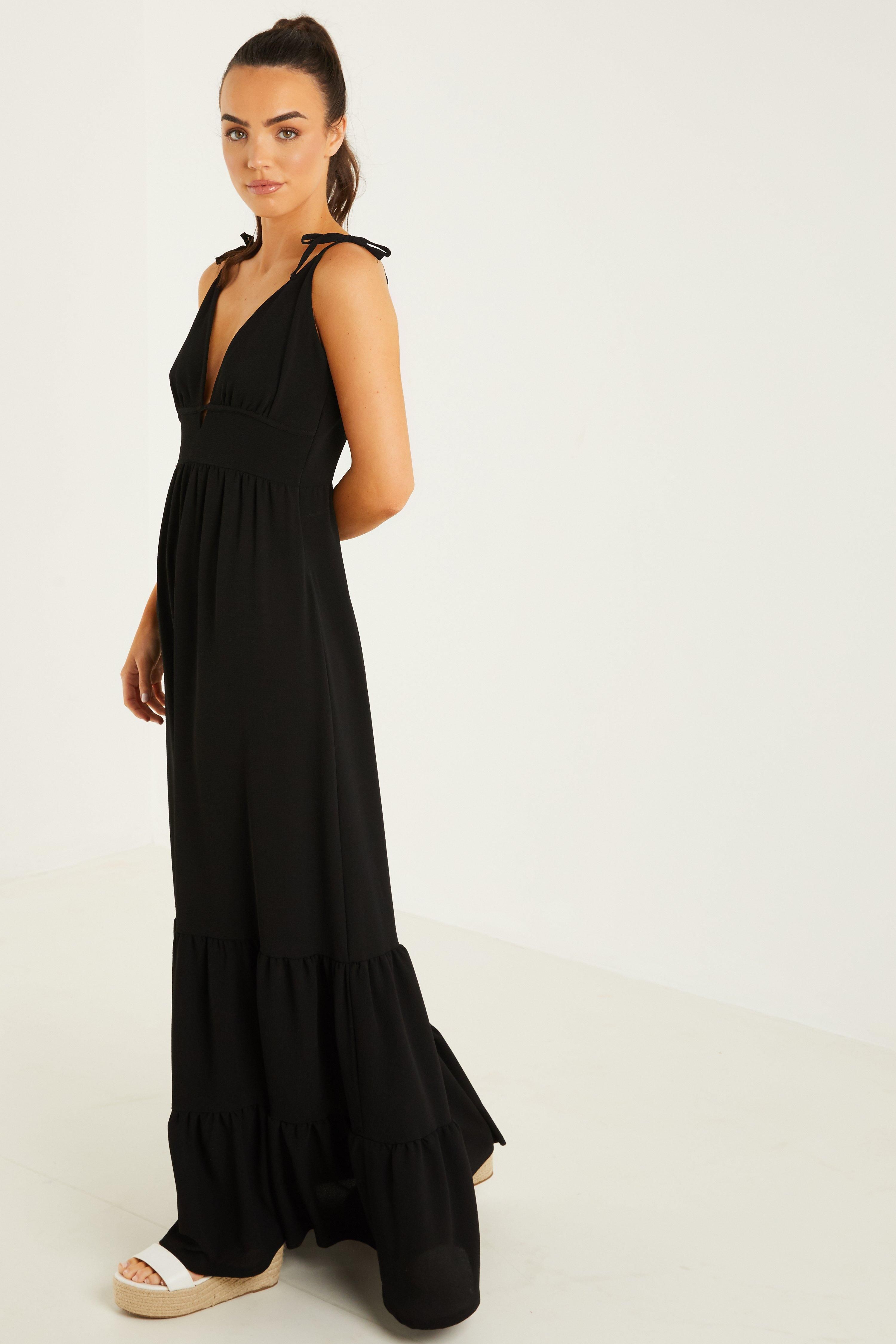 Black Tiered Maxi Dress