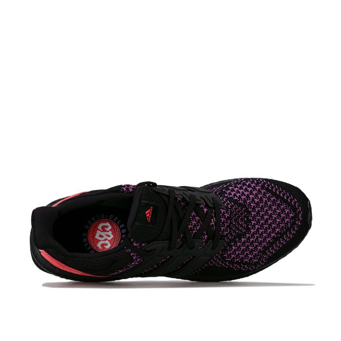 Mens adidas UltraBOOST Trainers in Core Black - Active purple - Red. – Ultra cushioned running shoes designed for an energised ride. – Breathable and flexible adidas Primeknit upper for an enhanced fit. – Lace up closure provides a secure fit. – Padded ankle collar to help cushion the achilles. – Supportive cage wraps around the midfoot for a locked-down fit. – Leather heelcage for support and optimum heel hug. – Boost cushioning midsole. – Stretchweb flexible outsole. – Stabilising Torsion system. – Continental™ rubber outsole. – Textile and Leather Upper – Textile lining – Synthetic sole. – Ref: EE3712