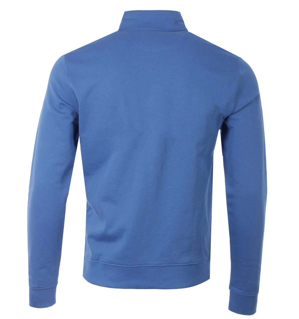 Farah Aintree Organic Half Zip Sweatshirt - Washed Blue