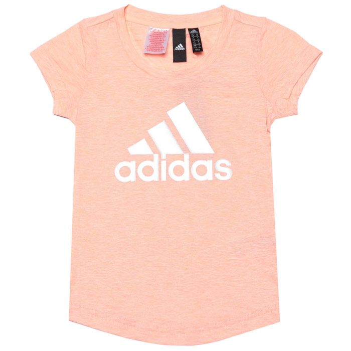 Infant Girls adidas ID Winner T-Shirt in glow pink - white.<BR><BR>- Crew neck. <BR>- Short sleeves.<BR>- Curved hem.<BR>- Pearlised adidas Badge of Sport printed to front.<BR>- Contrast back neck tape.<BR>- Slim fit.<BR>- Main material: 58% Cotton  21% Viscose  21% Recycled polyester.  Machine washable.<BR>- Ref: ED4668