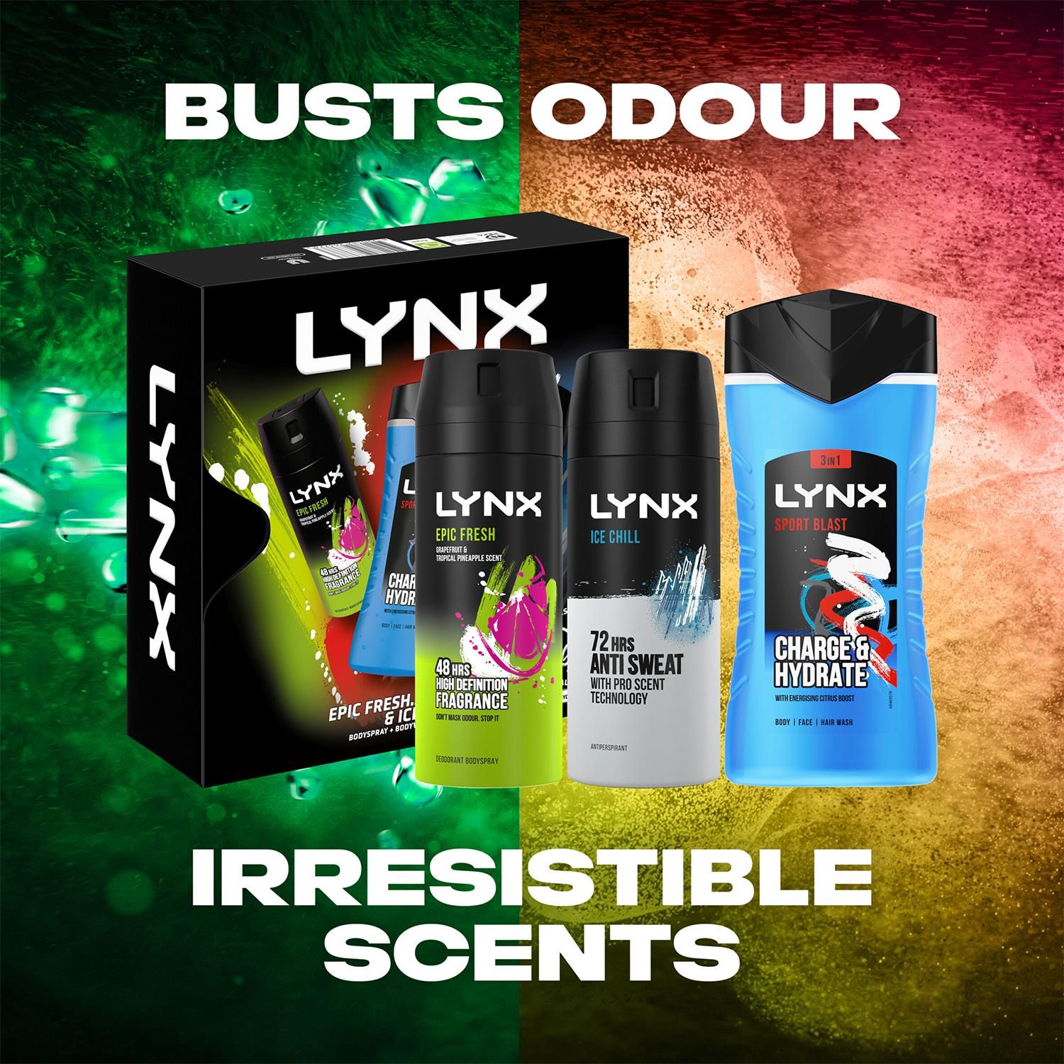 Lynx Mixed Trio Gift Set For Men Bodyspray, Bodywash & APA Deo Gift For Him