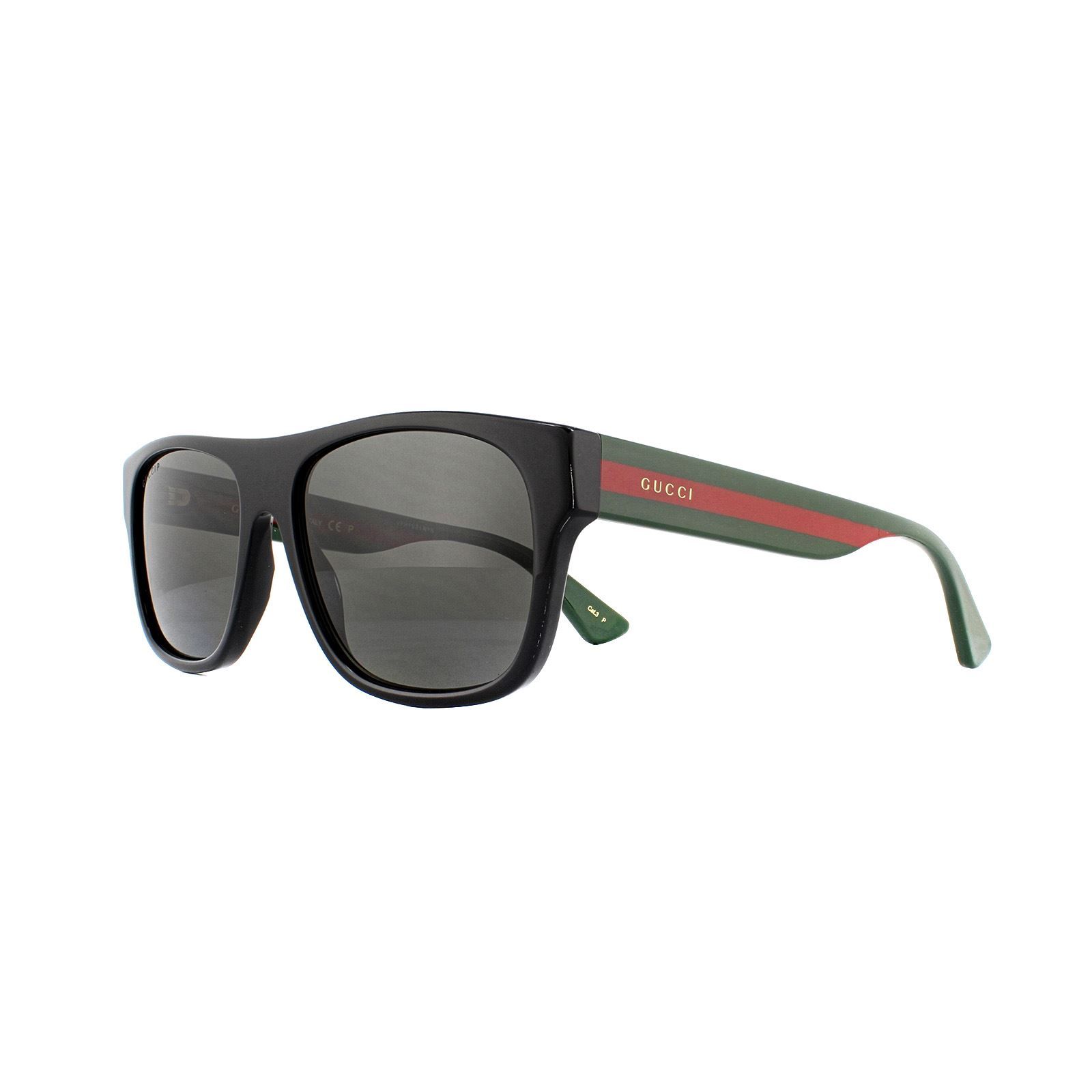 gucci black sunglasses with red and green stripe