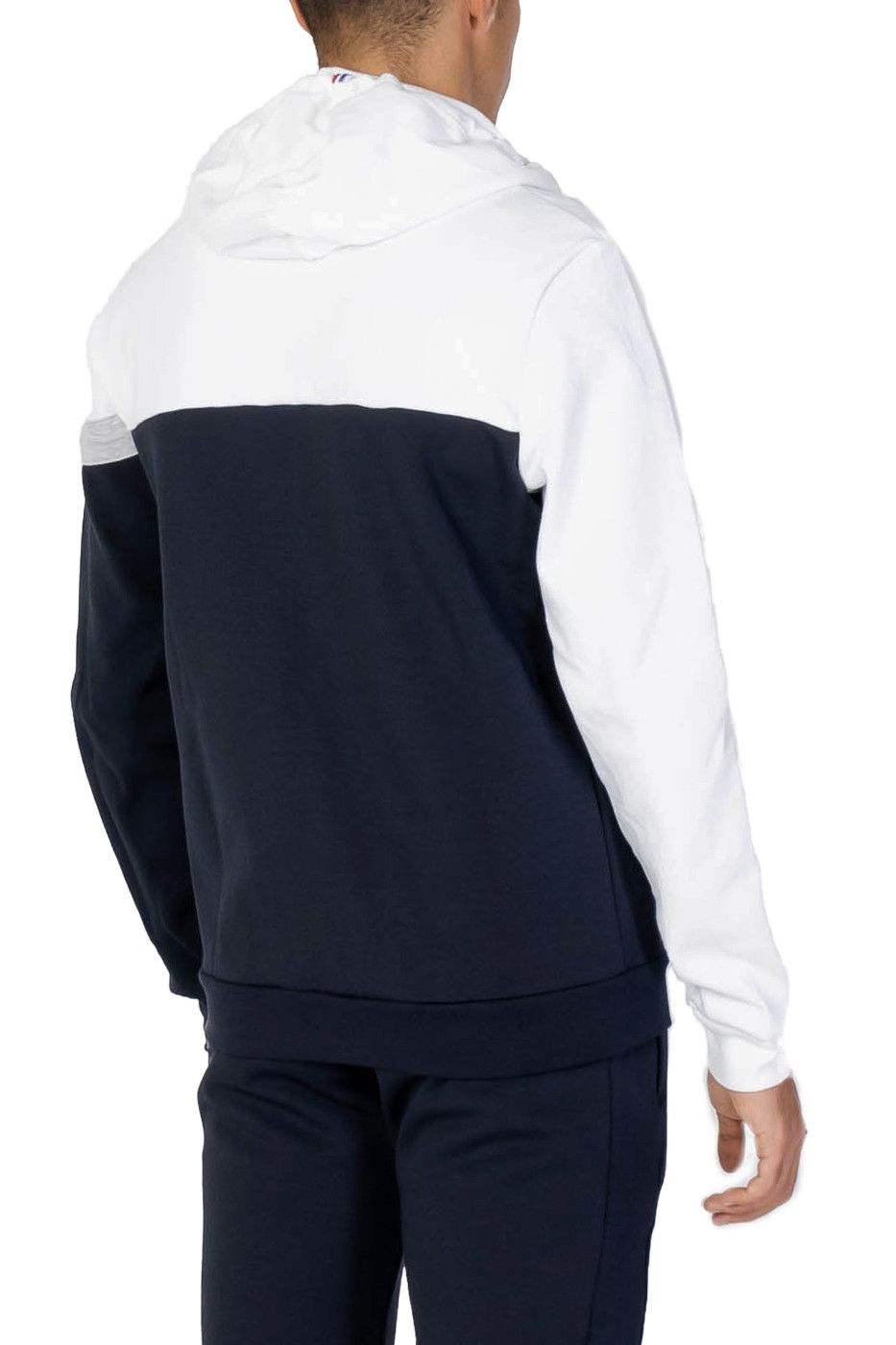 Brand: Le Coq Sportif
Gender: Men
Type: Sweatshirts
Season: Fall/Winter

PRODUCT DETAIL
• Color: white
• Fastening: with zip
• Collar: hood
• Pockets: front pockets

COMPOSITION AND MATERIAL
• Composition: -70% cotton -30% polyester 
•  Washing: machine wash at 30°