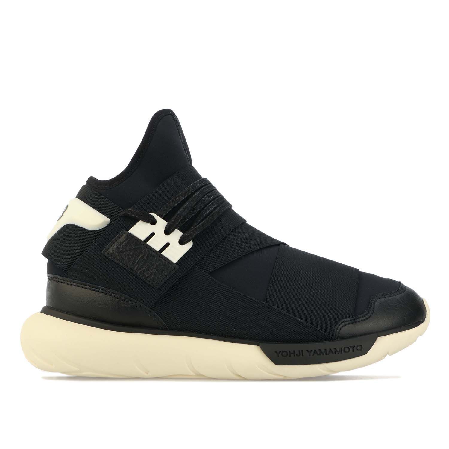 Men's Y-3 Qasa High Trainers in Black-White