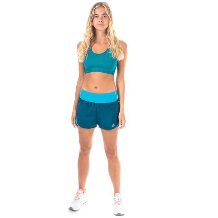 Womens adidas Don’t Rest Alphaskin Sport Bra in active teal.<BR><BR>Ventilating sports bra with medium support.<BR>- climacool helps keep you cool and dry.<BR>- Alphaskin performance fabric wraps around your body like a second skin.<BR>- Scoop neck.<BR>- Pullover design.<BR>- Breathable mesh back panel.<BR>- Racer back.<BR>- Flatlock seams reduce chafing and skin irritation.<BR>- Elastic bottom band with jacquard adidas branding.<BR>- adidas Badge of Sport logo printed at left chest.<BR>- UPF 50+ UV PROTECTION.<BR>- Medium support.<BR>- Compression fit.<BR>- Front body: 83% Recycled polyester  17% Elastane. Back body: 80% Recycled polyester  20% Elastane. Machine washable.<BR>- Ref: EA3226