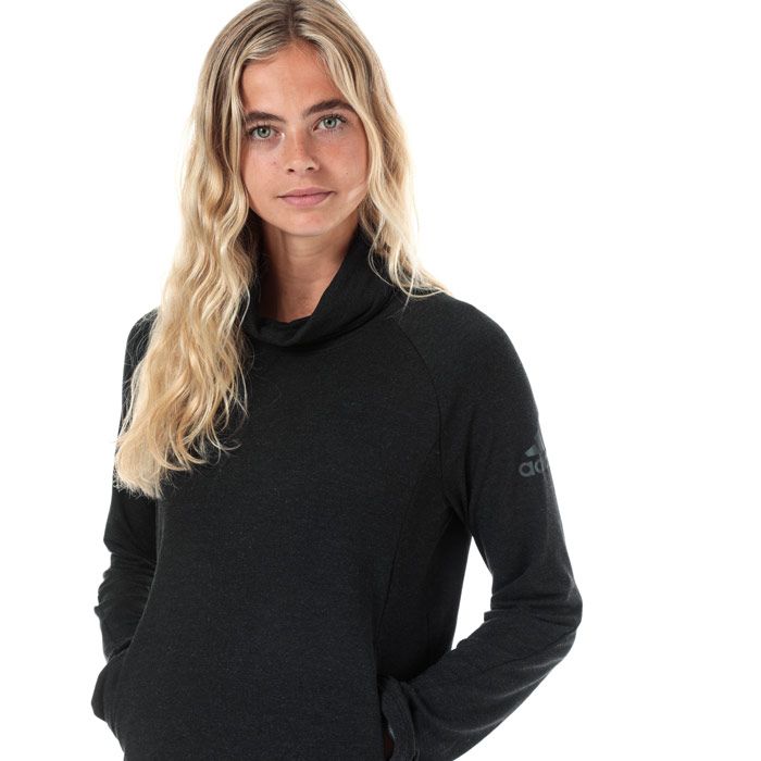 Womens adidas Womens Cozy Cover Up Top in black.<BR><BR>- climalite fabric sweeps sweat away from your skin.<BR>- Turtleneck.<BR>- Full zip fastening.<BR>- Long raglan sleeves.<BR>- Side seam pockets.<BR>- Droptail hem with side splits.<BR>- Soft and stretchy fabric construction.<BR>- adidas Badge of Sport logo printed at left sleeve.<BR>- Regular fit.<BR>- Measurement from centre back neck to front hem: 22in approximately.  Measurement from centre back neck to back hem: 26“ approximately.<BR>- Main material: 60% Viscose  33% Recycled polyester  7% Elastane.  Machine washable.<BR>- Ref: EA3376<BR><BR>Measurements are intended for guidance only.