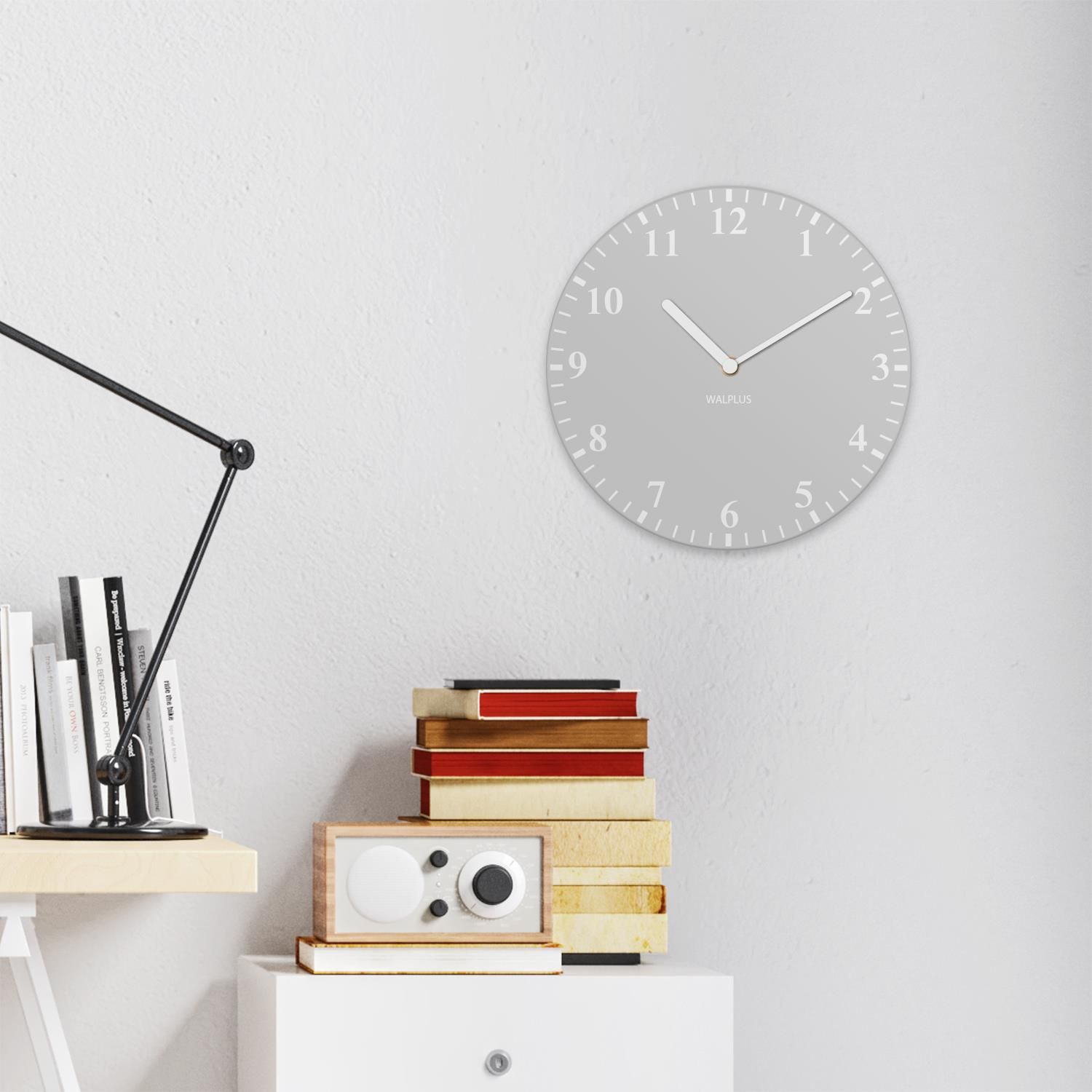 Light Grey Solid Colour Classic Wall Clock wall clock, wall clock modern 30 cm x 30 cm x 2.5 cm