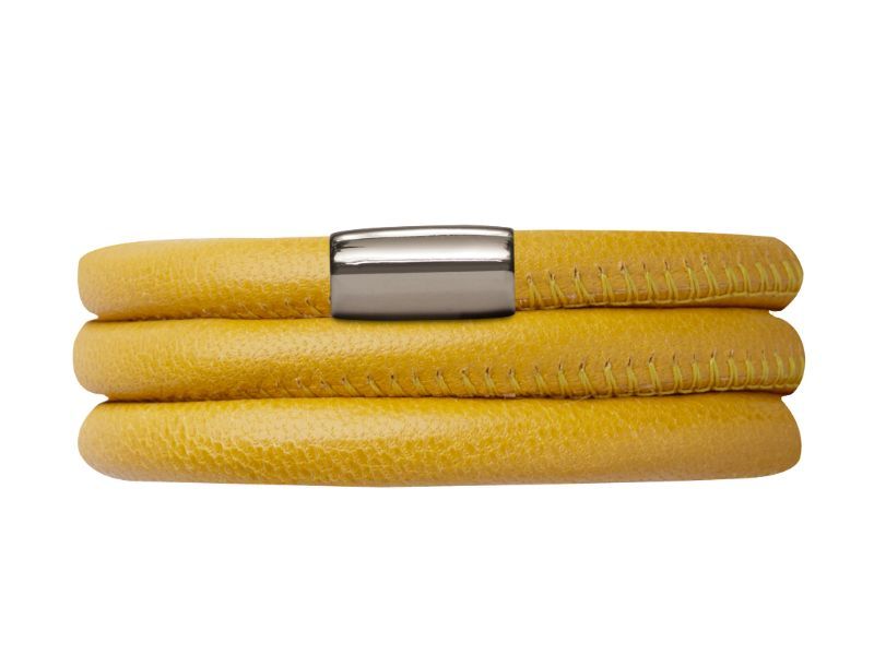 Genuine Leather BraceletTripleStainless steel magnetic catch • Jewellery Box Not Guaranteed
