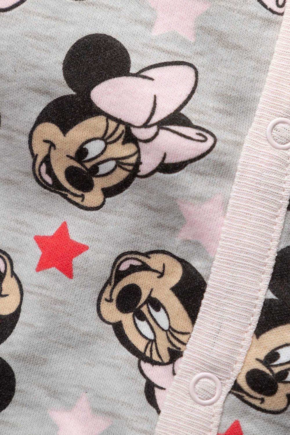 This adorable Disney Baby, Fairy Minnie Mouse three-piece set features a neutral grey and baby pink colour scheme, with a Fairy Minnie Mouse print. The set includes a button-up, footed sleepsuit with Minnie Mouse cartoon print and baby pink lining, a bodysuit with the lettering ‘little dreamer’, and a matching bib. Each item in the set is cotton with popper fastenings, keeping your little one comfortable. This sweet three-piece set is the perfect gift for the little one in your life.