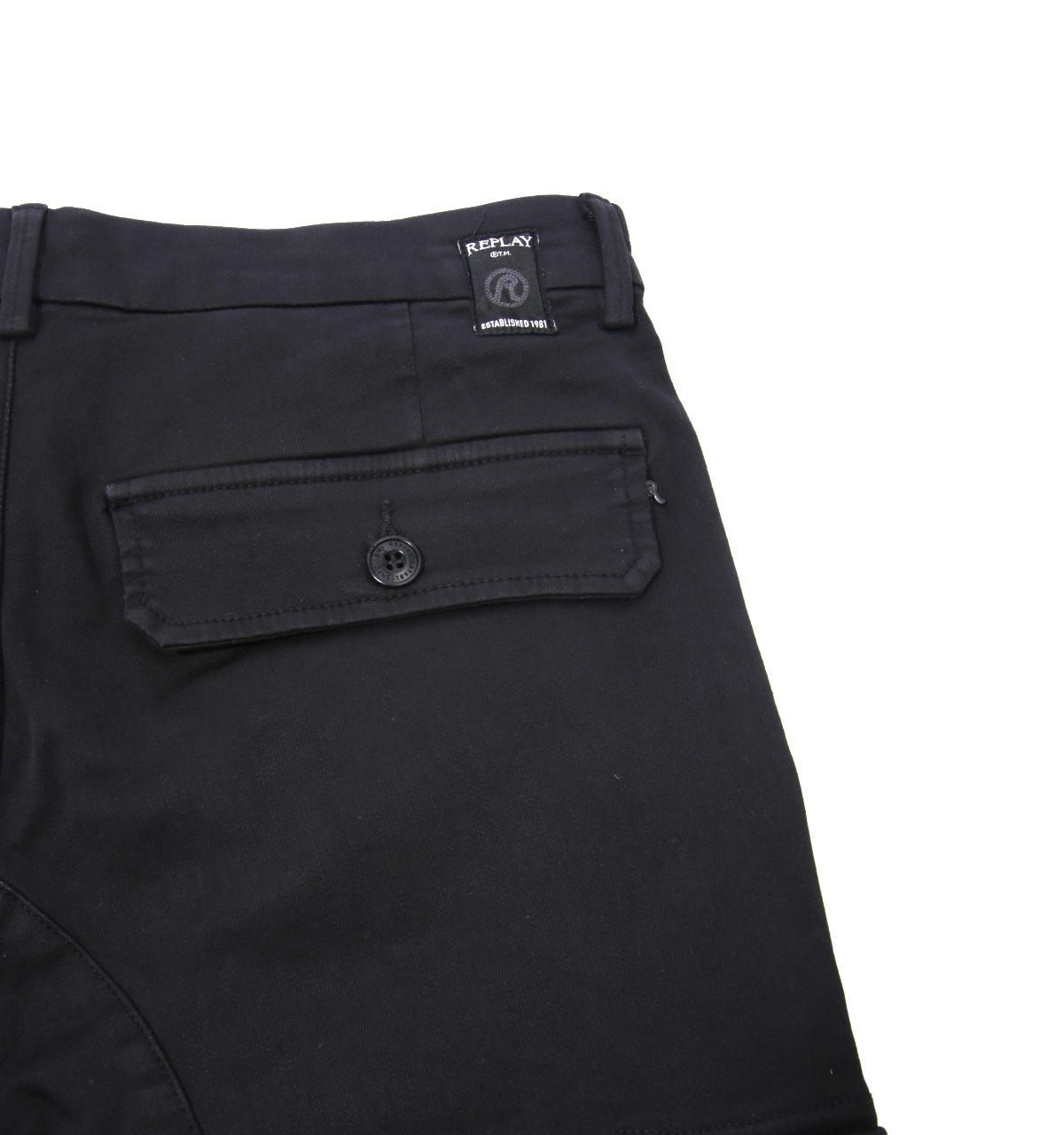 Replay Jaan Hyperflex Slim Fit Cargo Jeans - Black