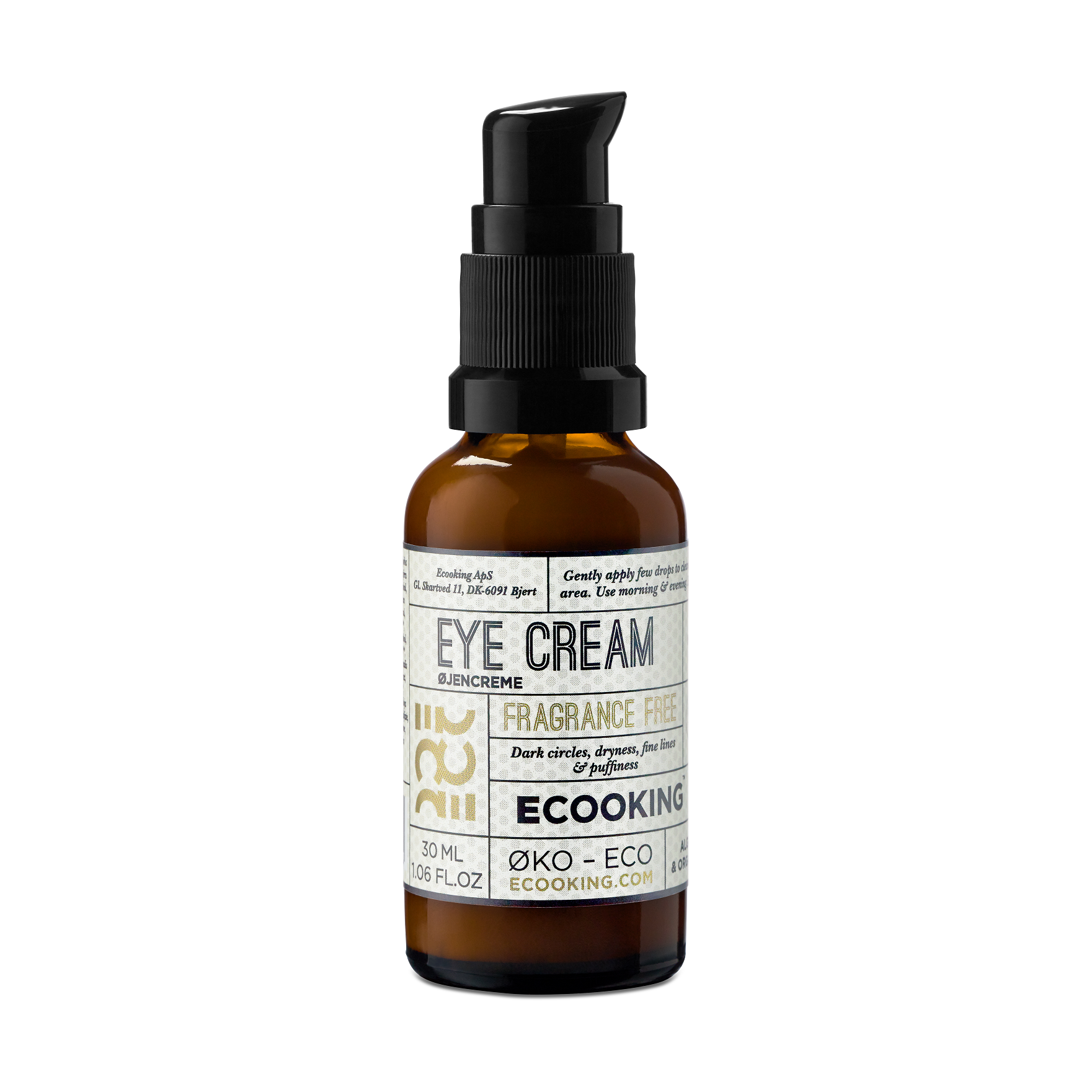 The eye cream from Ecooking is a firming and hydrating cream. The eye cream boosts your skin’s own collagen production, strengthens and protects sensitive skin around the eyes. The skin around the eyes is thinner than the rest of the face, so it needs special care. This eye cream does not only hydrate, but also reduces fine lines, dark circles and puffiness around the eyes. Keep your eyes fresh and young with Ecooking Eye cream.