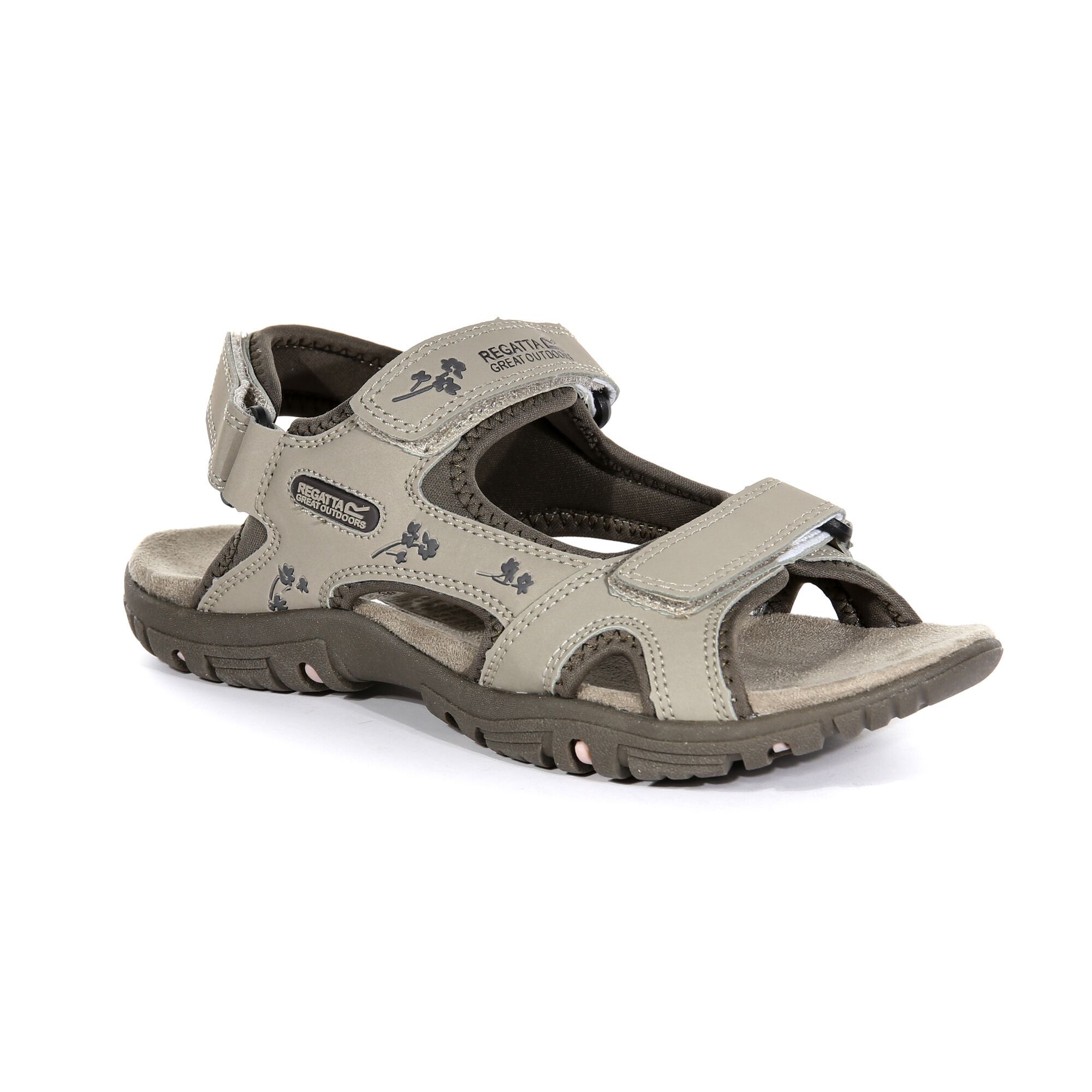 Material: 90% Polyurethane, 10% Polyester. Tumbled PU leather upper. Lined with soft and stretchy spandex with three adjustable straps for a versatile fit. PU instep stability arm. Textile covered, compression moulded, EVA midsole - shock absorbing layer under foot. Lightweight TPR outsole - hardwearing, slip resistant, durable outsole.