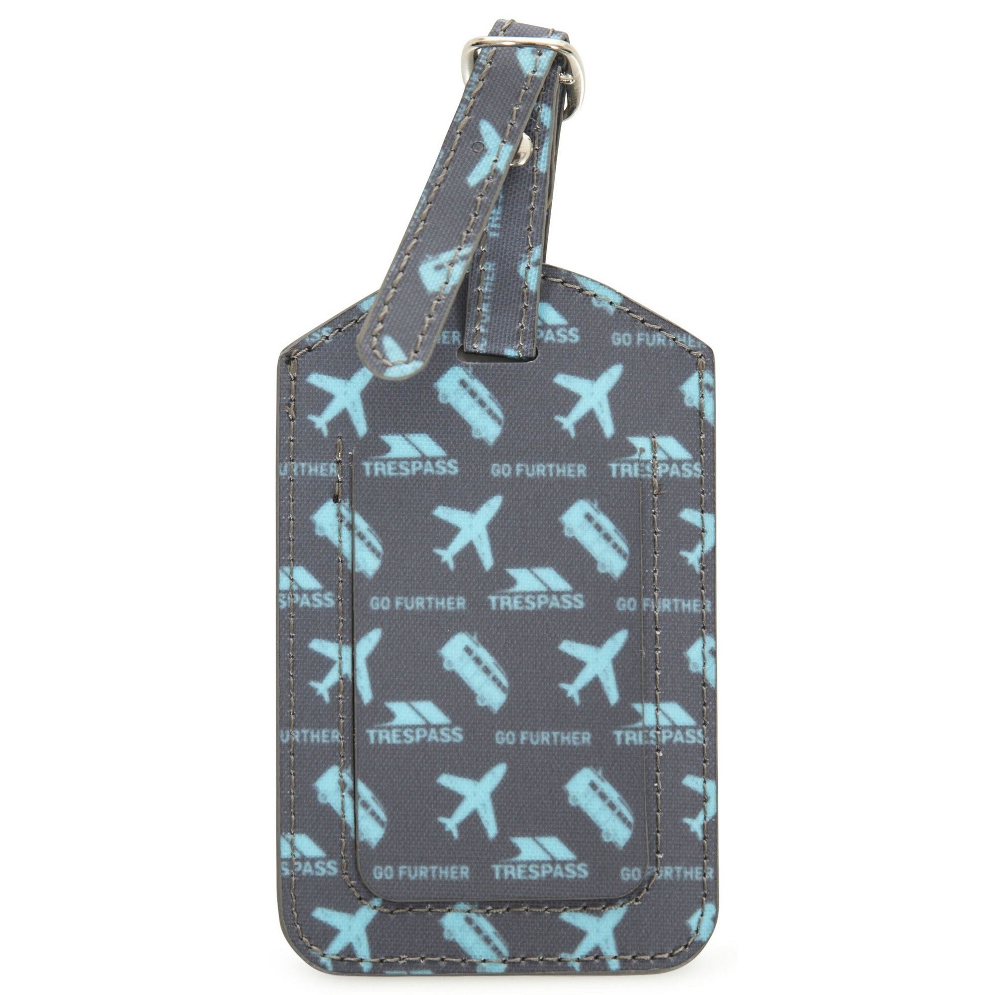 PU with bonded textile print. Name, address and contact panel. Security flap. Buckled strap. Display sleeve.