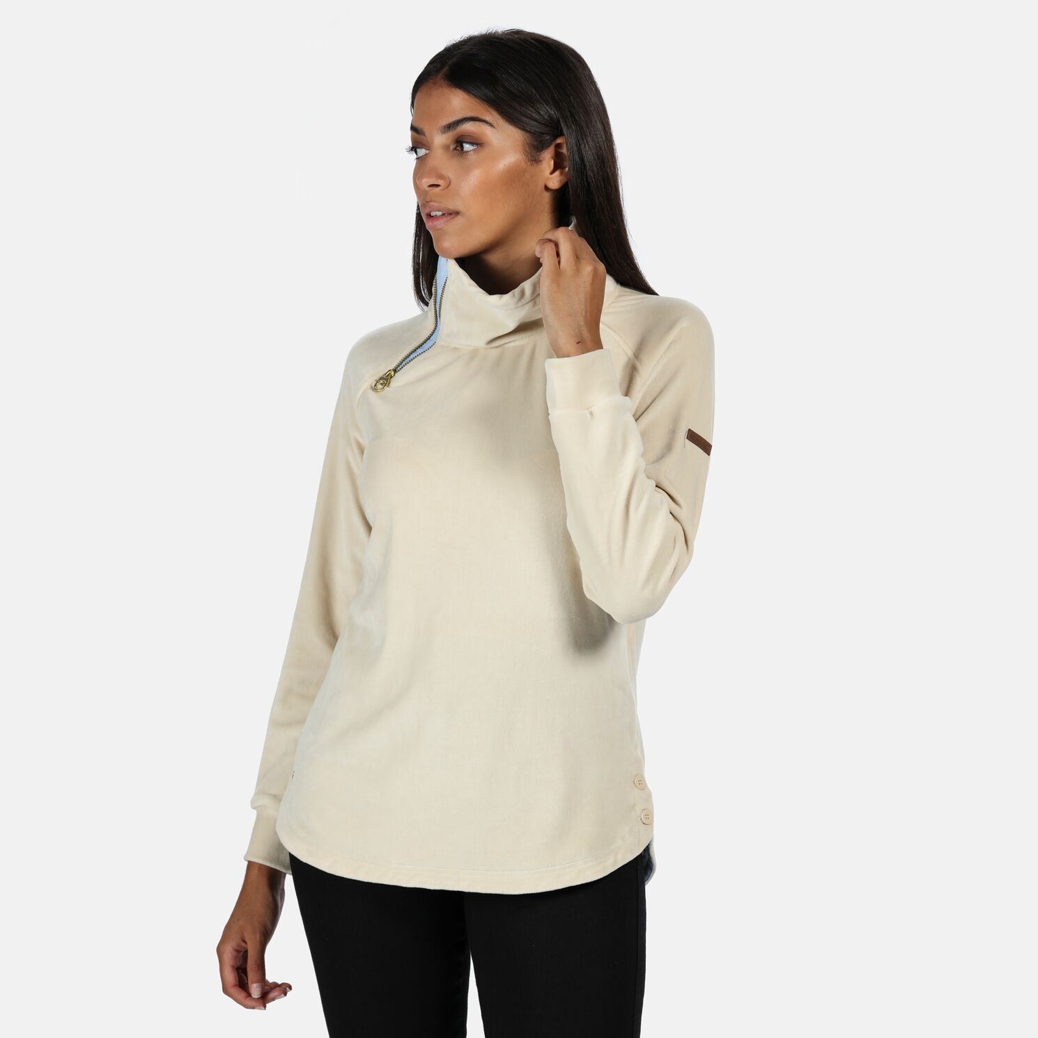 Material: 94% polyester, 6% elastane. Velour fabric. Asymmetric zip fastening. Side vents at hem detail with branded buttons. Shaped hem. Bust sizes to fit: (6): 76cm, (8): 81cm, (10): 86cm, (12): 92cm, (14): 97cm, (16): 102cm, (18): 107cm, (20): 112cm, (22): 117cm, (24): 122cm, (26): 127cm, (28): 132cm, (30): 137cm.