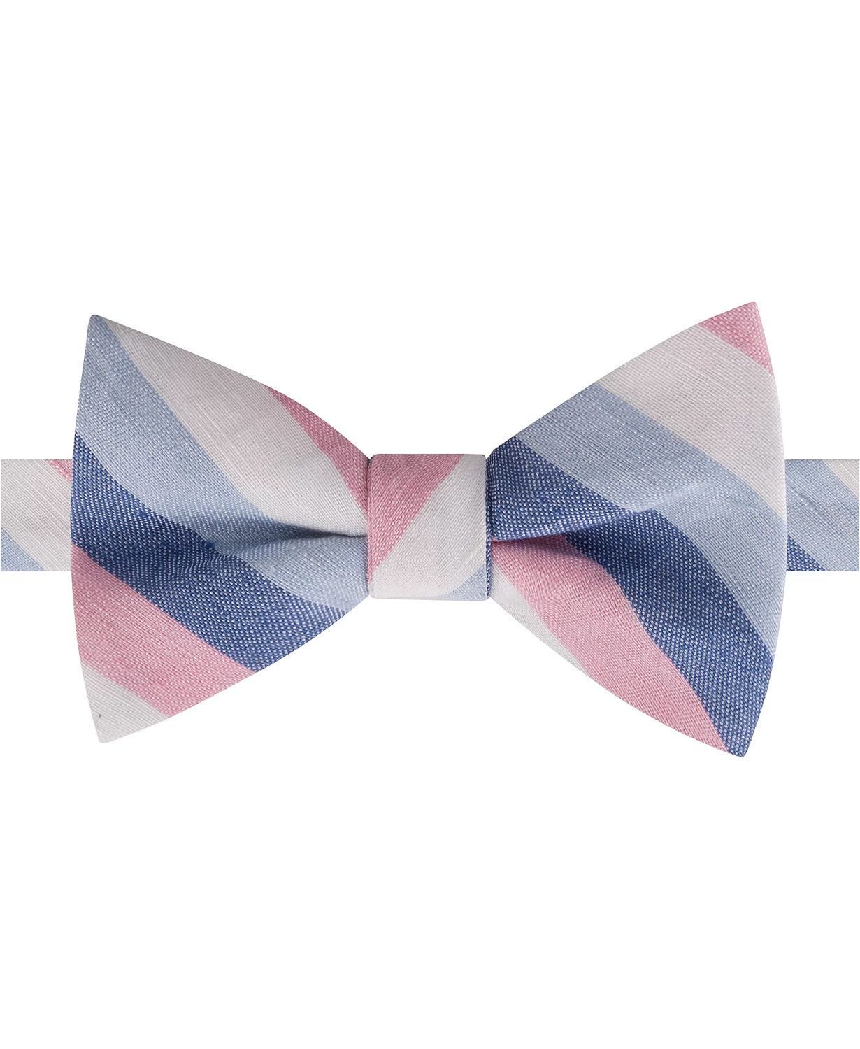 Color: Blues Size: One Size Pattern: Striped Type: Bow Tie Material: Linen Blends