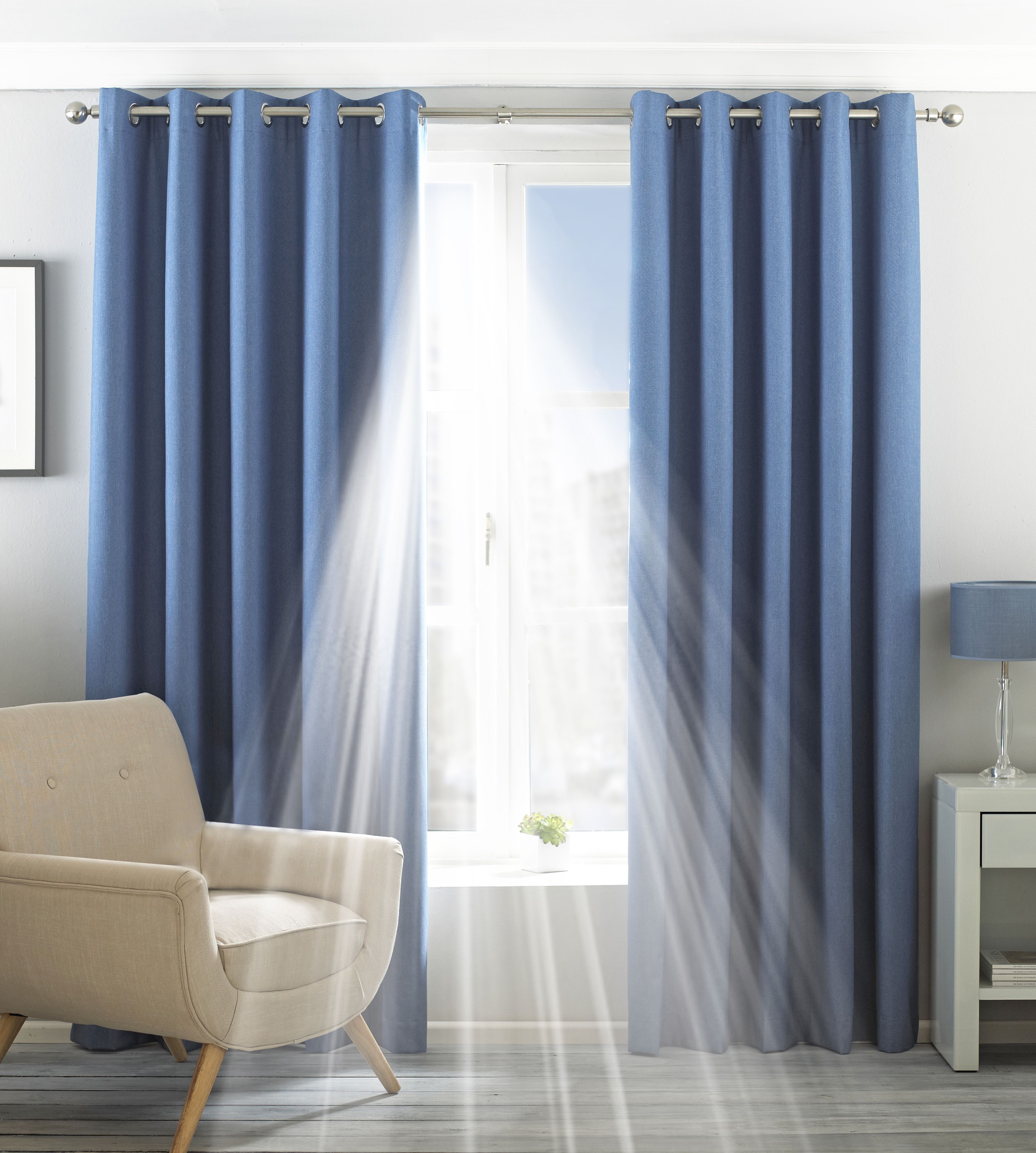 Whether you prefer a bright and cheery room or a more natural atmosphere the Eclipse curtains have a shade for you. These effective blackout curtains have a 3-pass blackout lining to ensure you have the best sleep of your life. The Eclipse curtain is an energy efficient choice as they are temperature controlled making your room cool in summer and warm in winter. With stainless steel eyelet holes the Eclipse curtains are easy to hang and only require a curtain pole for installation. They are surprisingly easy to clean as they are machine washable making them perfect for a household with children or pets.