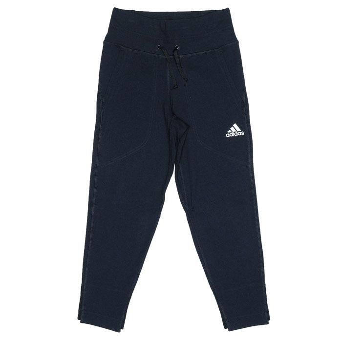 Junior Girls adidas VRCT Tracksuit Bottoms in legend ink - white.<BR><BR>- Elasticated waist with inner drawcord; ribbed at rear waist.<BR>- Front slant pockets.<BR>- Rib knitted cuffs at rear with contrast tipping.<BR>- adidas Badge Of Sport logo below left pocket.<BR>- 7-8 length.<BR>- Slim fit.<BR>- Main material: 61% Viscose  34% Nylon  5% Elastane.  Machine washable.<BR>- Ref: ED4645