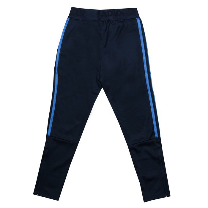 Infant Boys Tiro Training Jog pant in Navy<BR>- Elasticated banded waist.<BR>- 3 Stripe detail to leg.<BR>- Tapered fit.<BR>- Zip ties to bottom of leg.<BR>- Printed branding to front.<BR>- 2 Zip Pockets.<BR>- 100% Polyester  Machine Washable.<BR>- Ref: ED5706