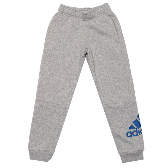 Infant Boys adidas Must Have Jog Pant  Grey. <BR><BR>- Drawstring adjustable elasticated waistband.<BR>- Super soft fabric.<BR>- adidas Badge of Sport logo printed at lower level right leg.<BR>- Two side pockets.<BR>- Printed design  adidas branding on right leg at bottom.<BR>- Ribbed cuffs.<BR>- 77% cotton  23% polyester. Machine washable.<BR>- Ref: ED6490I