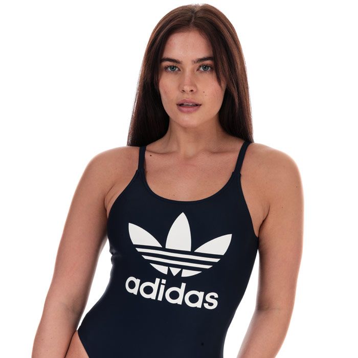 Women's adidas Originals Trefoil Swimsuit Navy 12in Navy