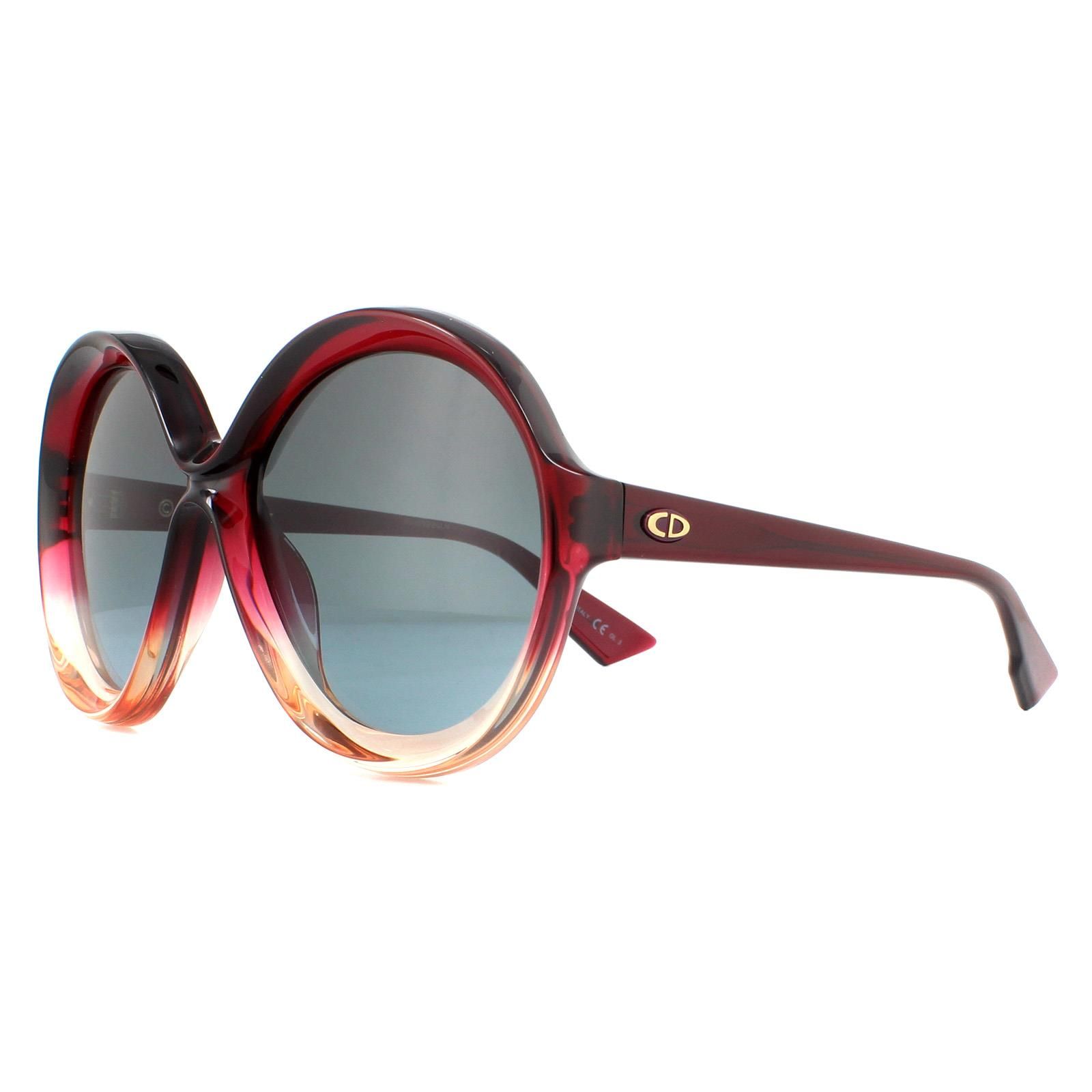 Dior Sunglasses Bianca 0T5 I7 Burgandy-Pink Grey Petrol Gradient are a modern round style, crafted from lightweight acetate.  The frame is lightweight and durable ensuring a comfortable all day wear with the CD logo presented on the temples.