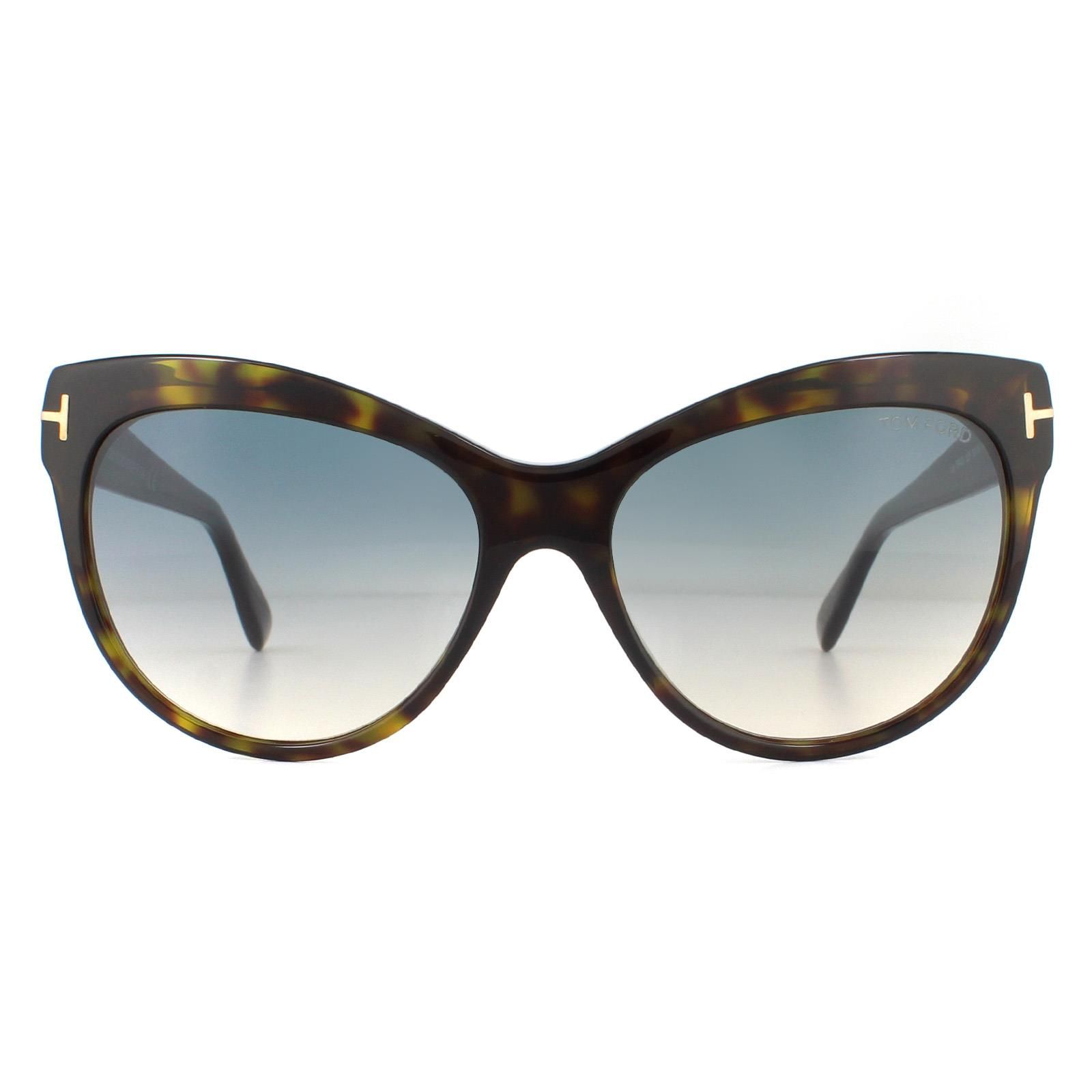 Tom Ford Sunglasses Lily FT0430 52P Dark Havana Green Gradient