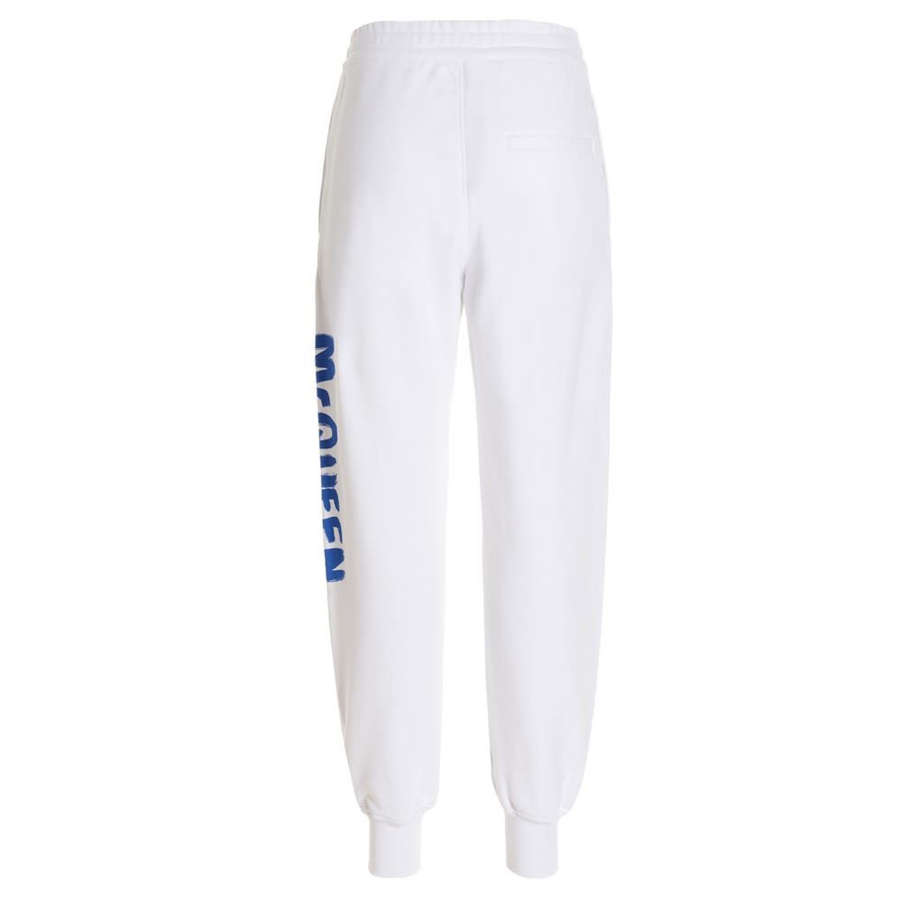 Fleece cotton joggers with a logo print, an elastic waistband and cuffed leg bottoms.