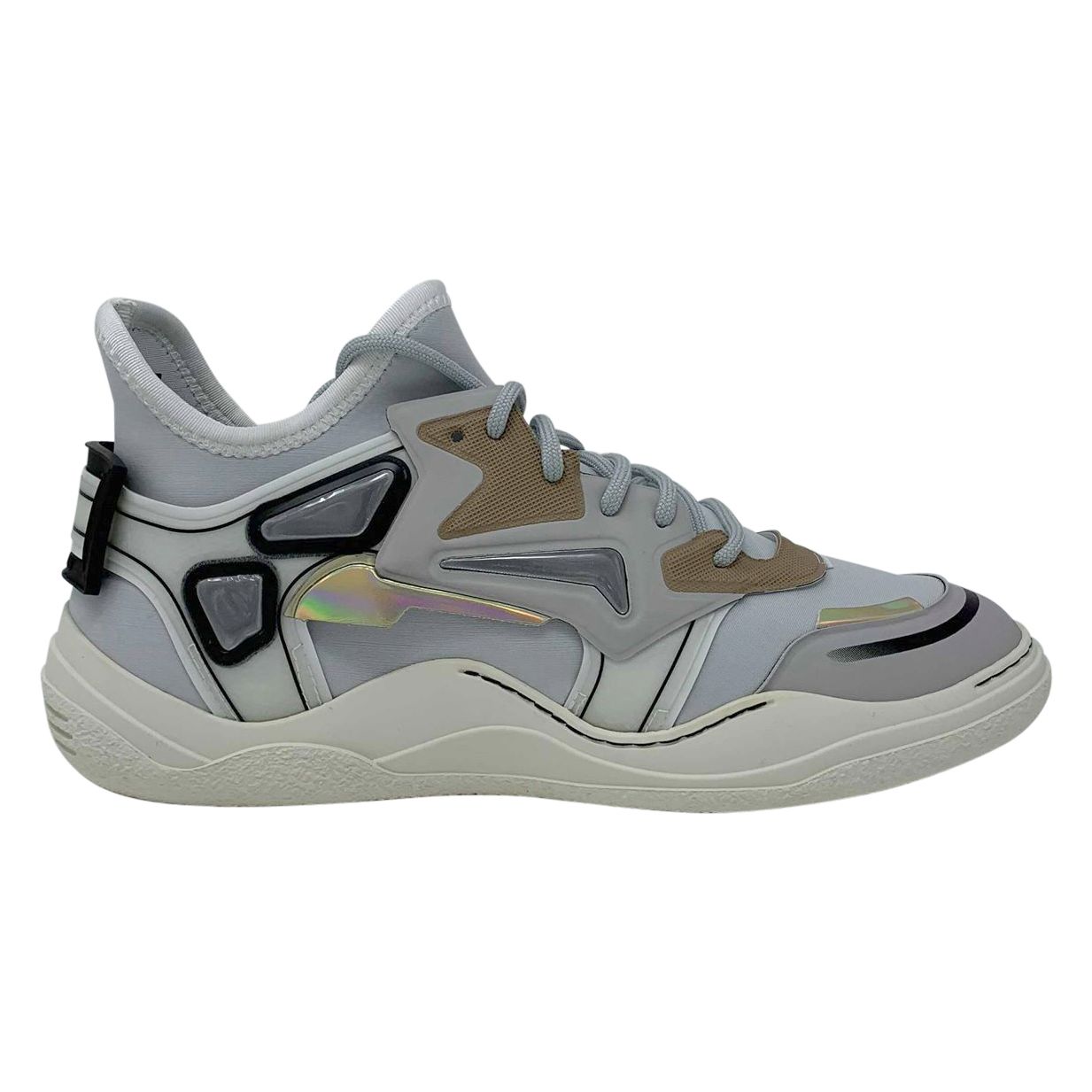 Lanvin Mid Top Neoprene Diving Sneaker FM-SKDMIN-NEOP-A18 Mens Trainers. 100% Nubuck Calfskin Leather. Rubber Sole. Mid-top white and light grey Diving sneaker. Code:  FM-SKDMIN-NEOP-A18. Light Grey Lanvin Trainer