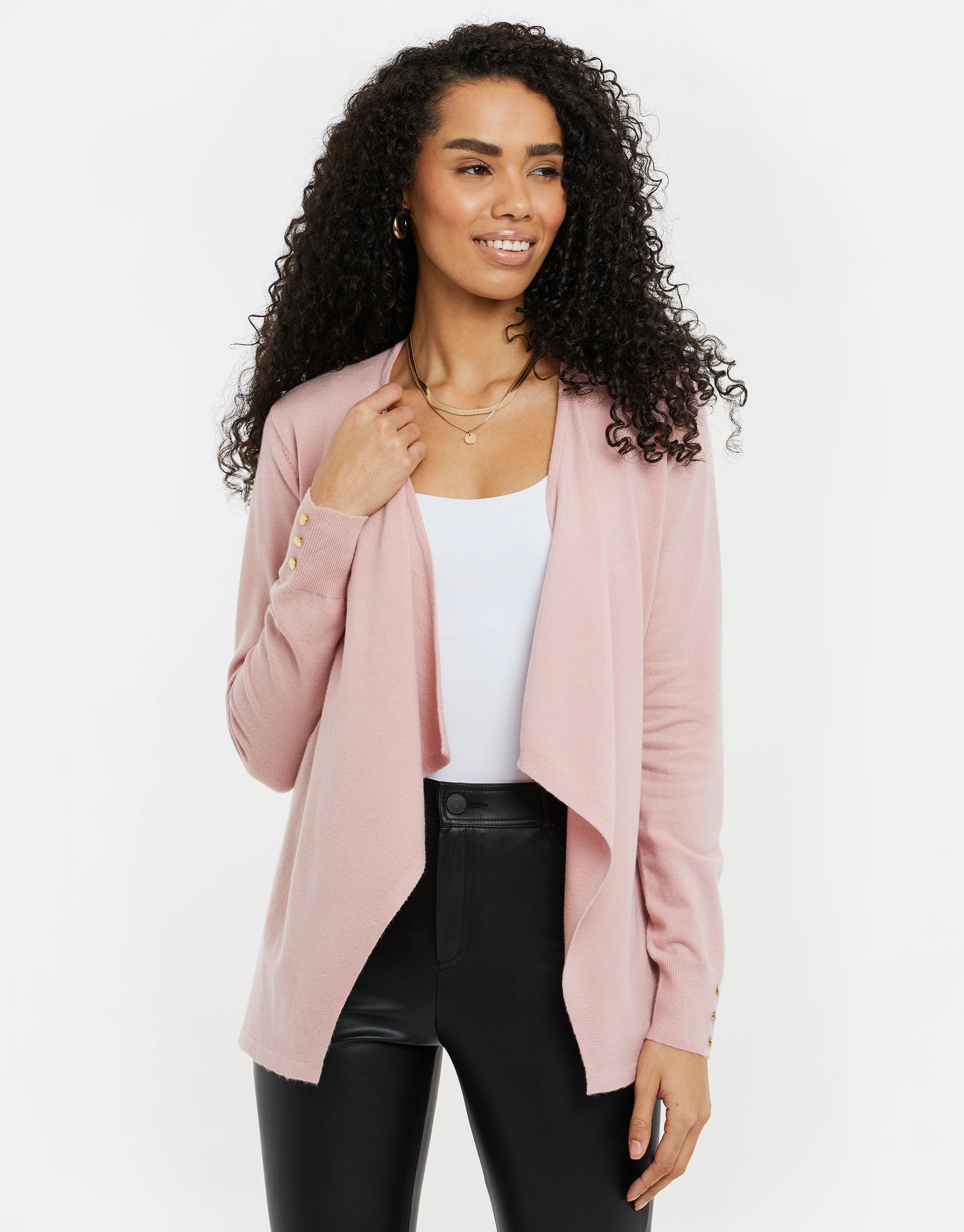 Cherry' Knitted Waterfall Cardigan