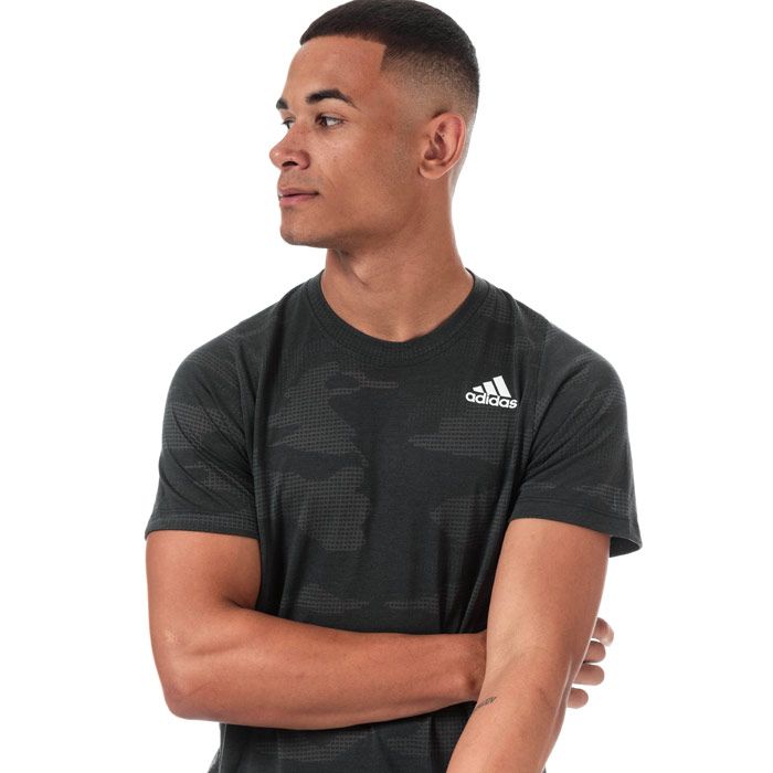 Mens adidas Freelift Camo Burnout T-Shirt in black.<BR><BR>- Lightweight  sweat-wicking training t-shirt.<BR>- climalite® fabric sweeps sweat away from your skin.<BR>- FreeLift Pattern offers a supportive  contoured fit for full range of movement and stay-put coverage.<BR>- Crew neck. <BR>- Short sleeves.<BR>- Slight droptail hem for extra coverage.<BR>- Tonal back neck tape.<BR>- Allover burnout camouflage design.<BR>- adidas Badge Of Sport logo printed at left chest.<BR>- Regular fit.<BR>- 71% Polyester  29% Viscose.  Machine washable.<BR>- Ref: EJ7228