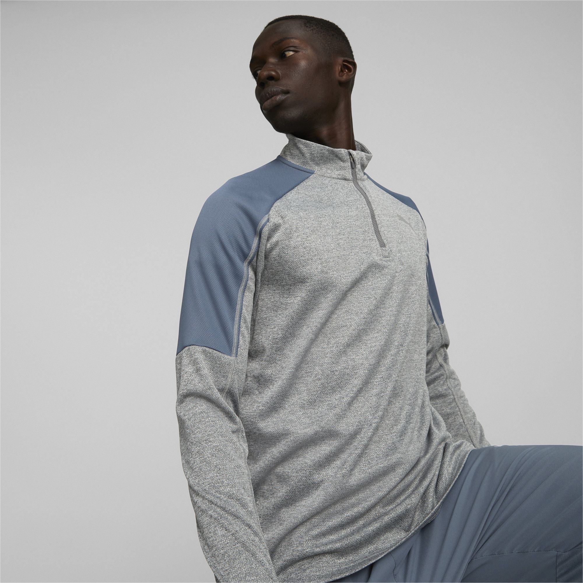 PRODUCT STORY Explore the upper limits of possibility with our performance running line. Our Quarter-Zip Long Sleeve Running Tee is an ideal addition to any runner's arsenal, featuring crisp, clean details and the latest in our dryCELL moisture wicking technology to keep you cool and dry – from your first stride to your last. FEATURES & BENEFITS dryCELL: Performance technology designed to wick moisture from the body and keep you free of sweat during exerciseRecycled Content: Made with at least 20% recycled material as a step toward a better future DETAILS Regular fitRaised collar with quarter-zip closurePUMA Cat Logo at left chest