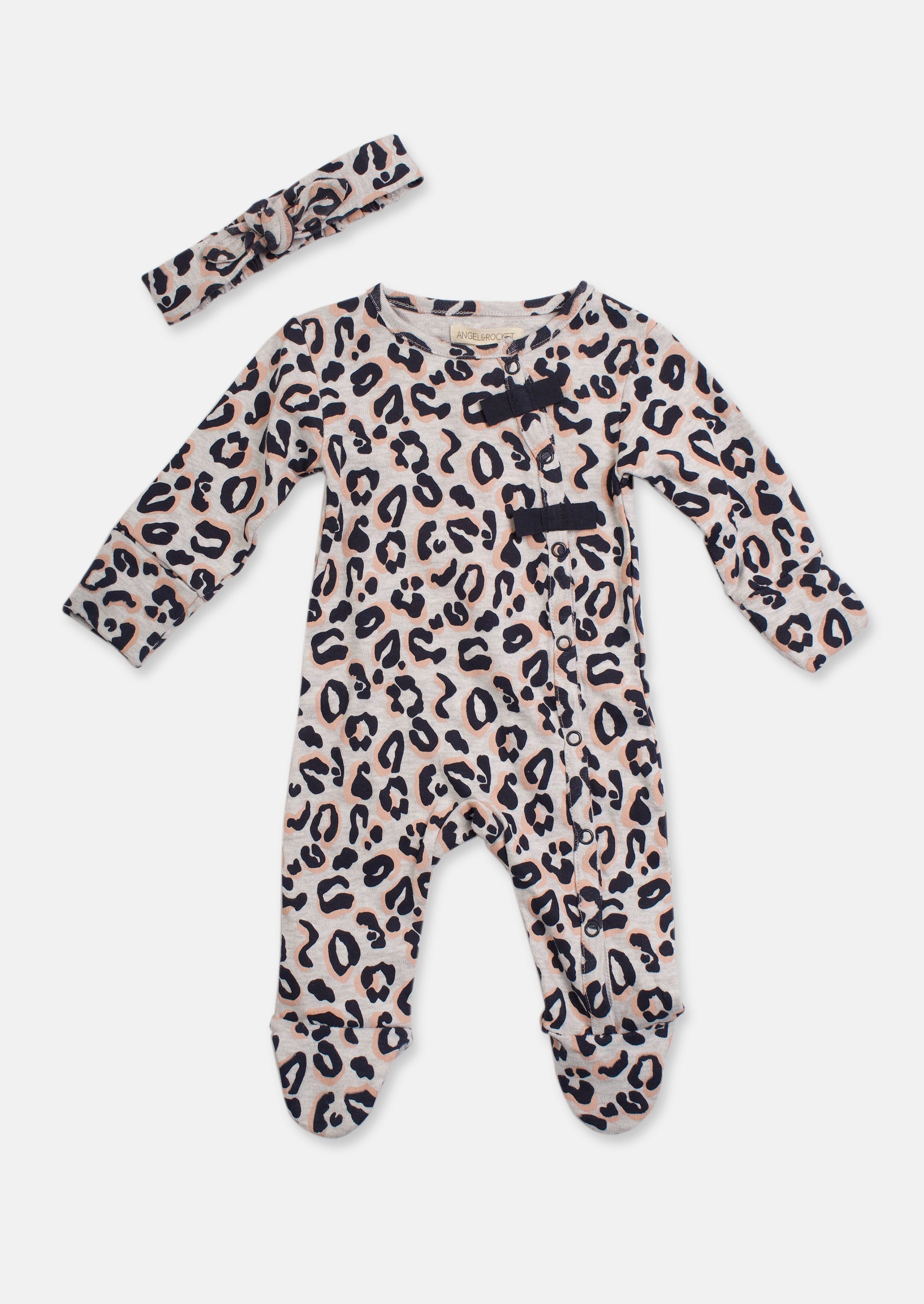 Mika Leopard Onesie With Headband